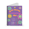 Retro Floral 'In My Waiting Patiently Era' Spiral Notebook — Purple Ruled Journal