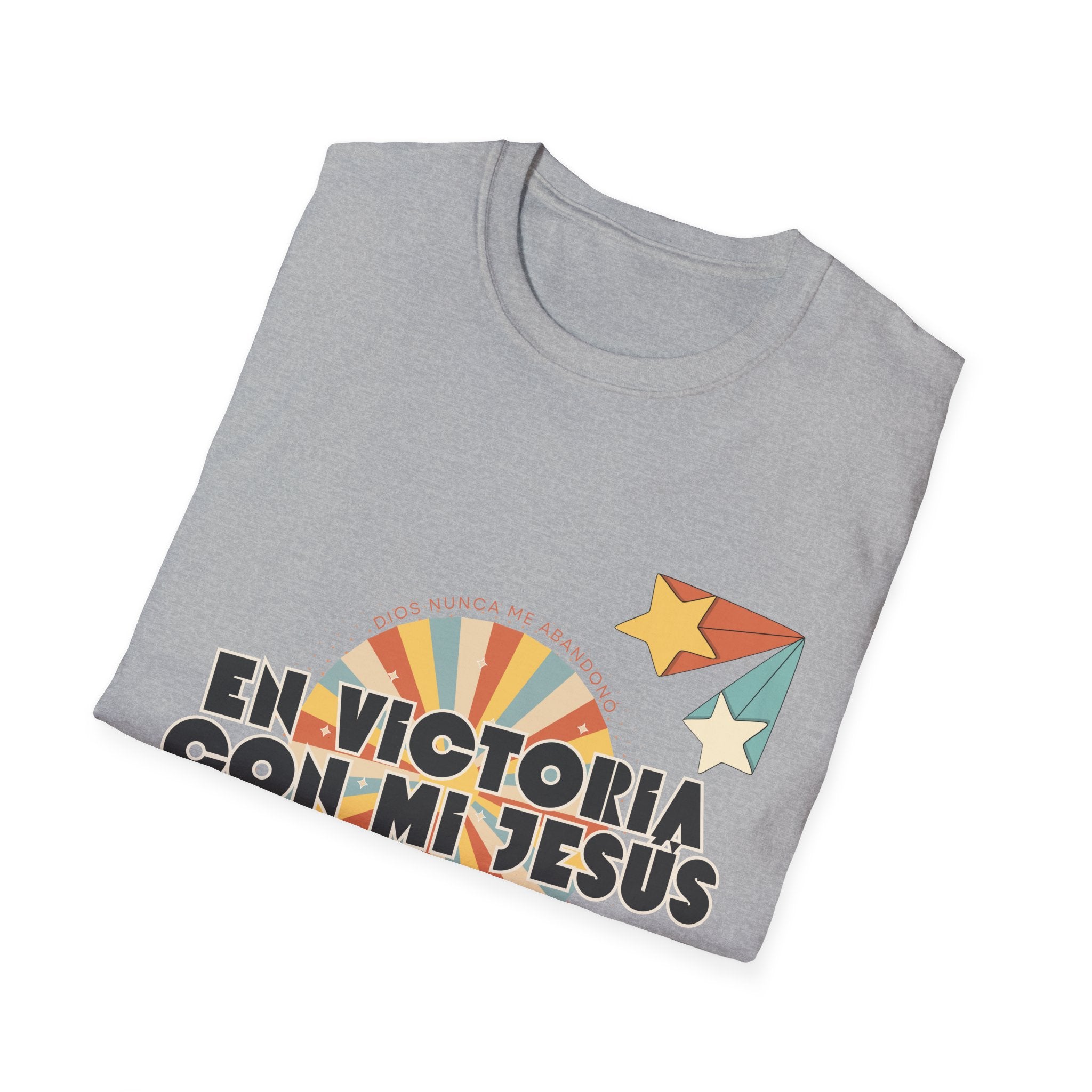 Camisa “En Victoria con mi Jesús” Varones Estilo Retro Sunrise