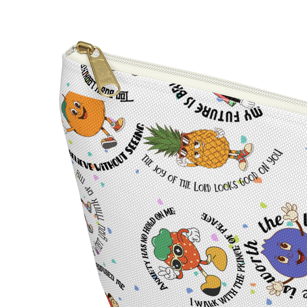 Fruitful Quotes Accessory Pouch — T-Bottom Bag