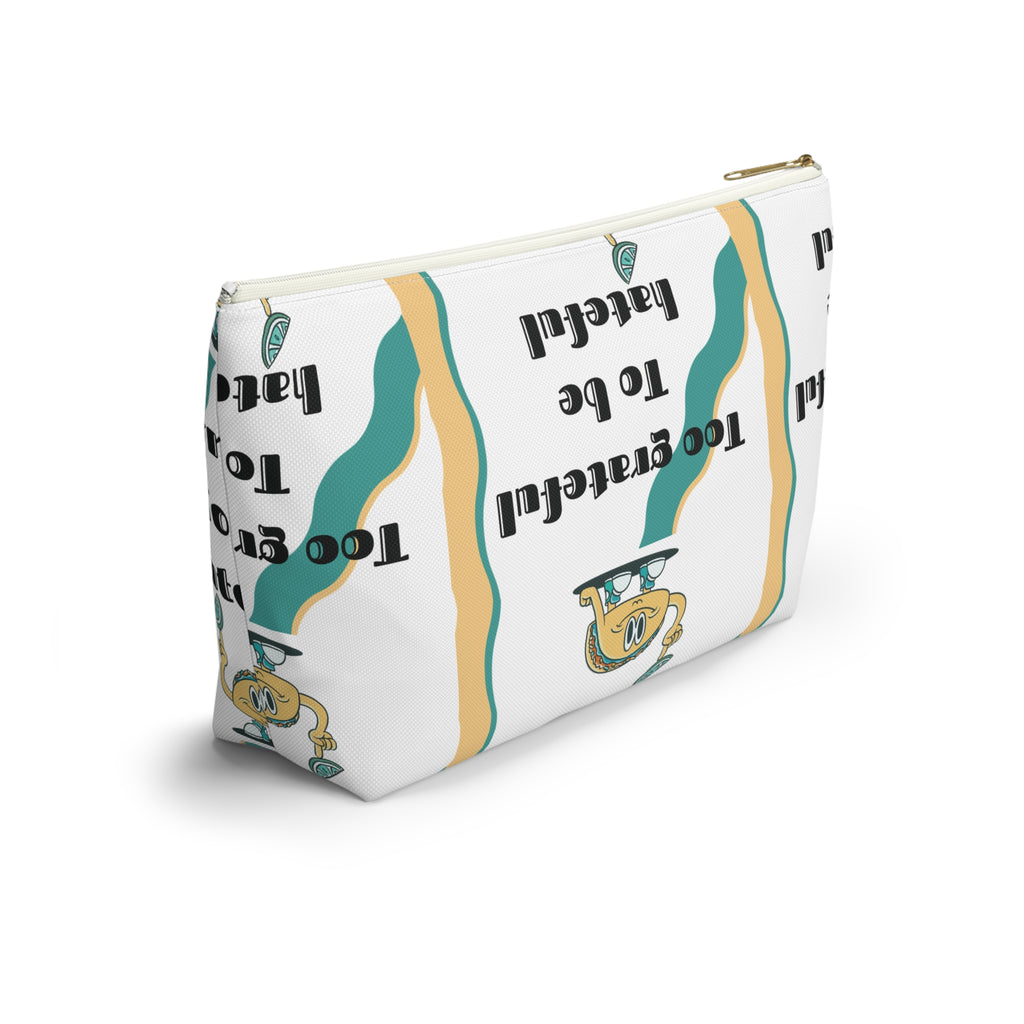 Too Grateful To Be Hateful Accessory Pouch — Retro Smiley Bag