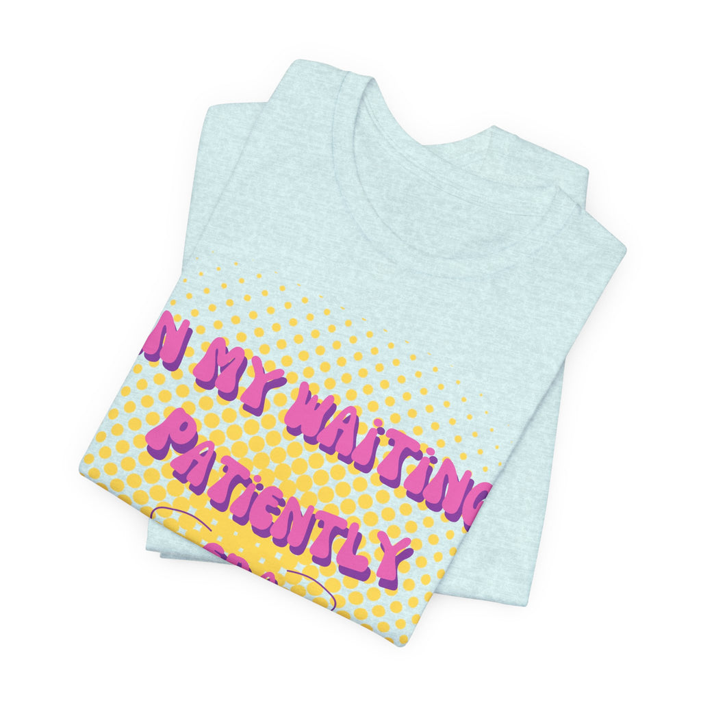Women's 'In my Waiting Patiently Era' Tee - Yellow Graphic Jersey Short Sleeve