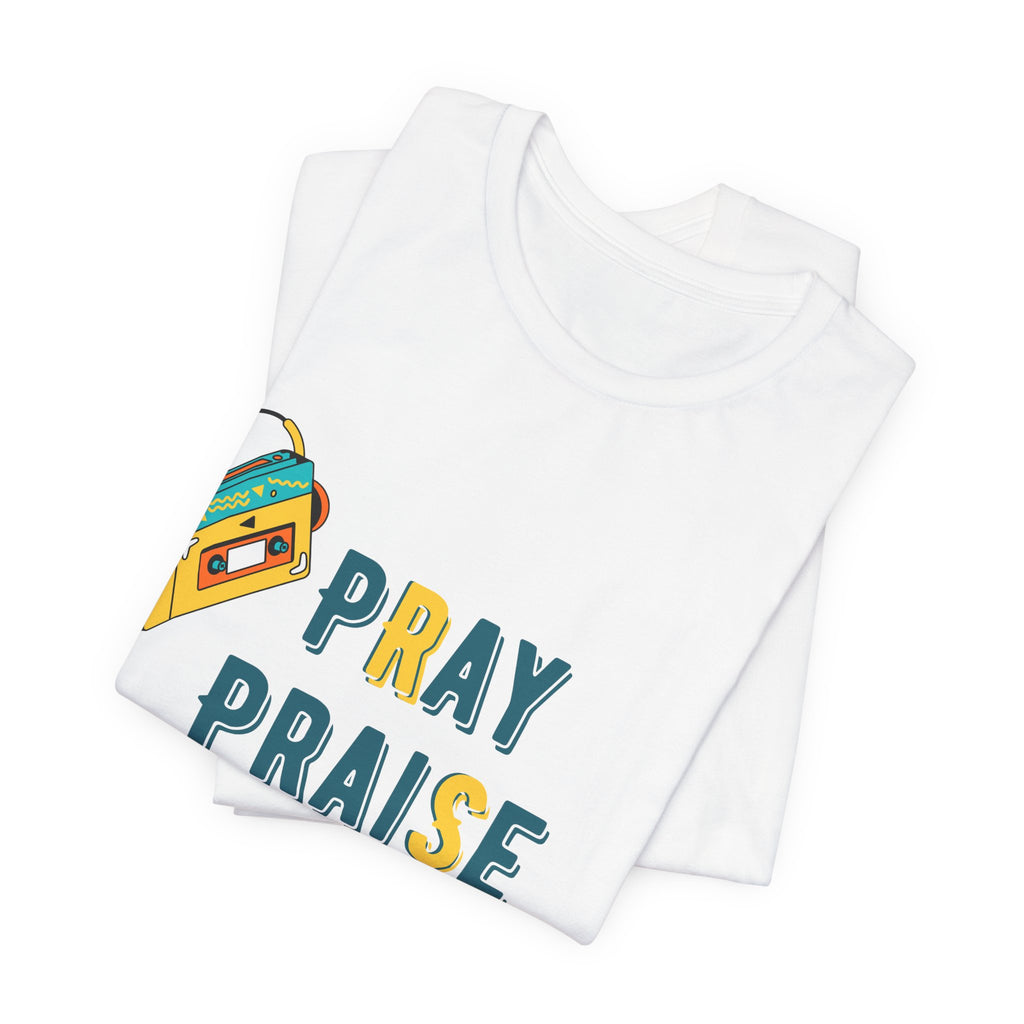 Men's Pray Praise Repeat T-Shirt — Vintage Boombox Christian Tee