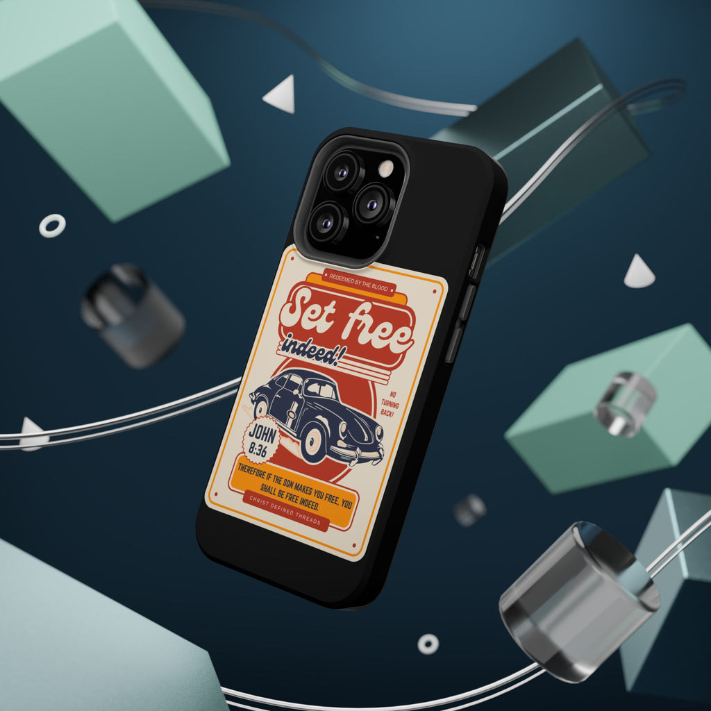 Men's 'Set free indeed' Vintage Graphic Phone Case — Magnetic Impact-Resistant