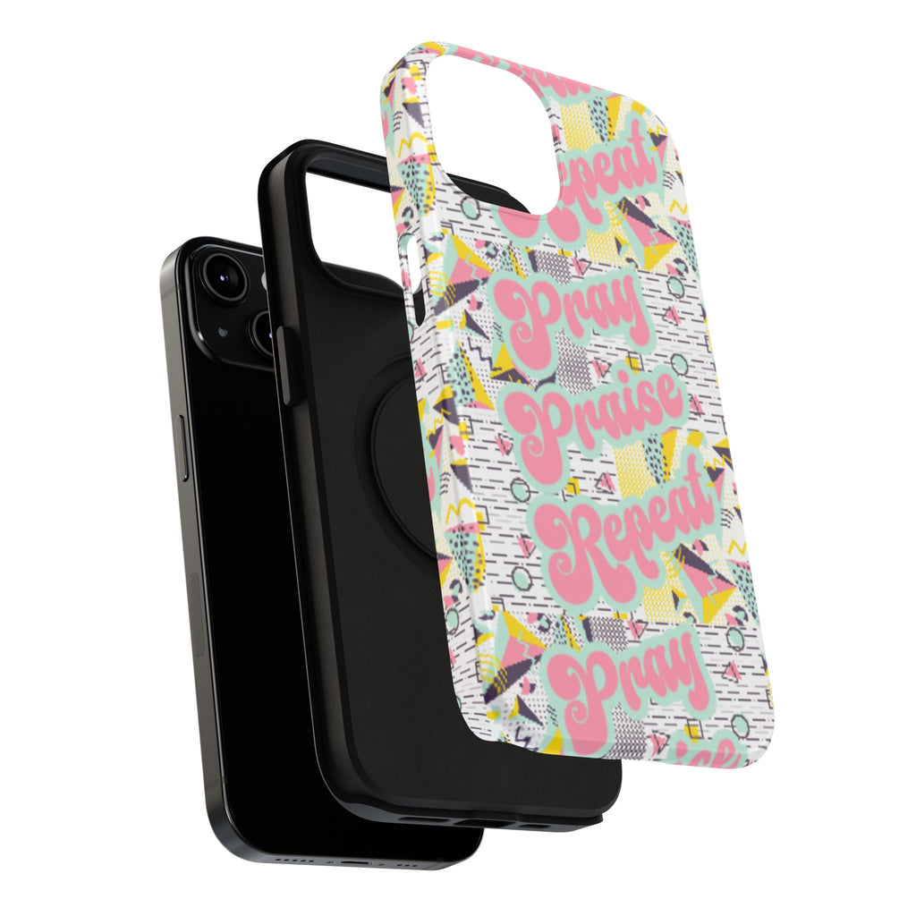 Retro Pray Praise Repeat Women's  Phone Case- Impact-Resistant Cases