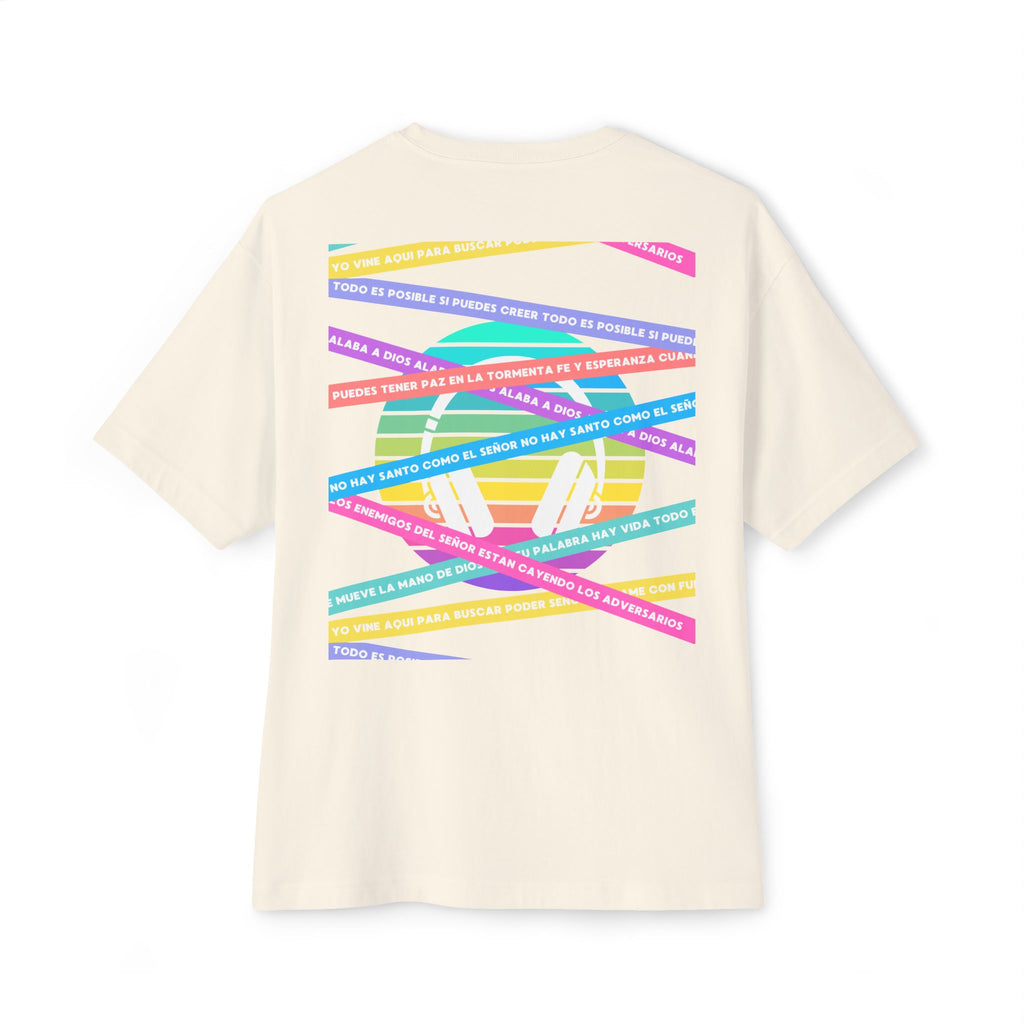 Woman's Spanish Music Tee (Música Cristiana letras)— Oversized Boxy with Colors