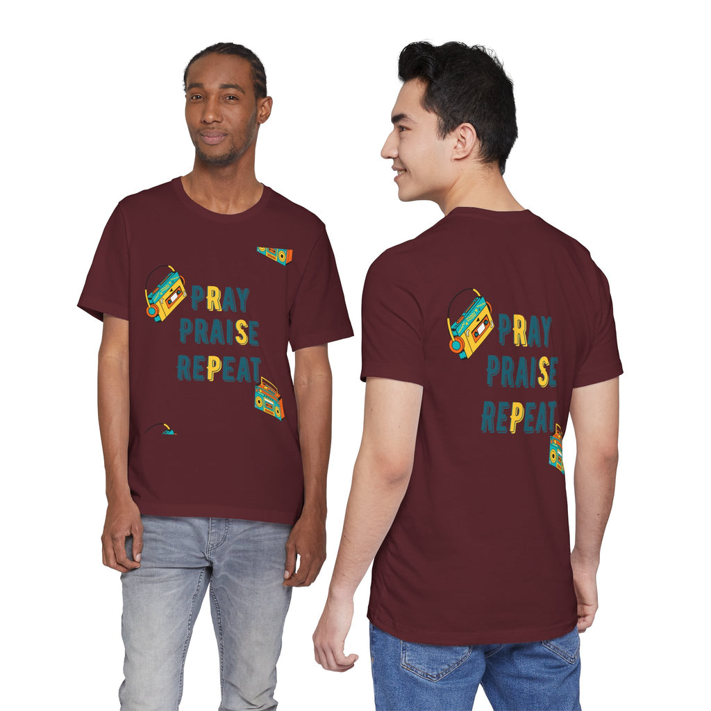 Pray Praise Repeat T-Shirt — Vintage Boombox Christian Tee