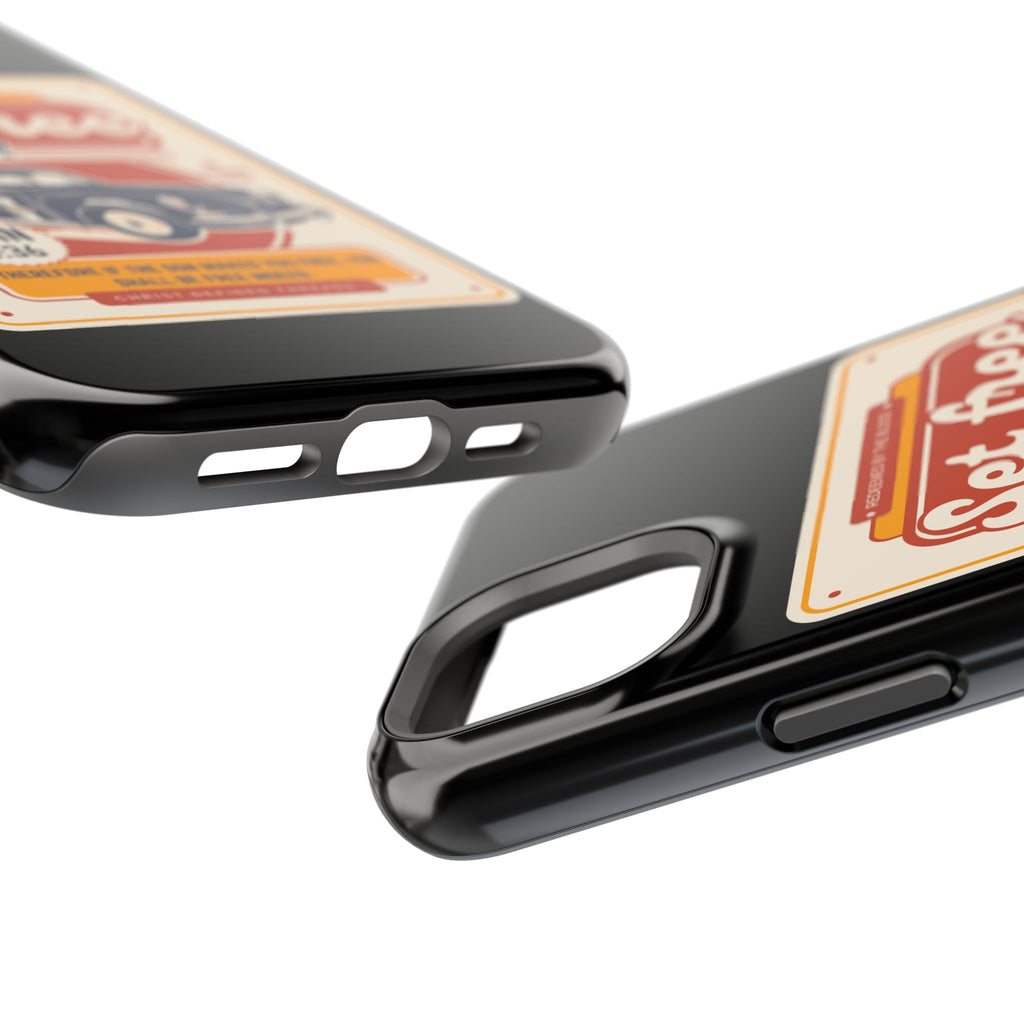 Men's 'Set free indeed' Vintage Graphic Phone Case — Magnetic Impact-Resistant