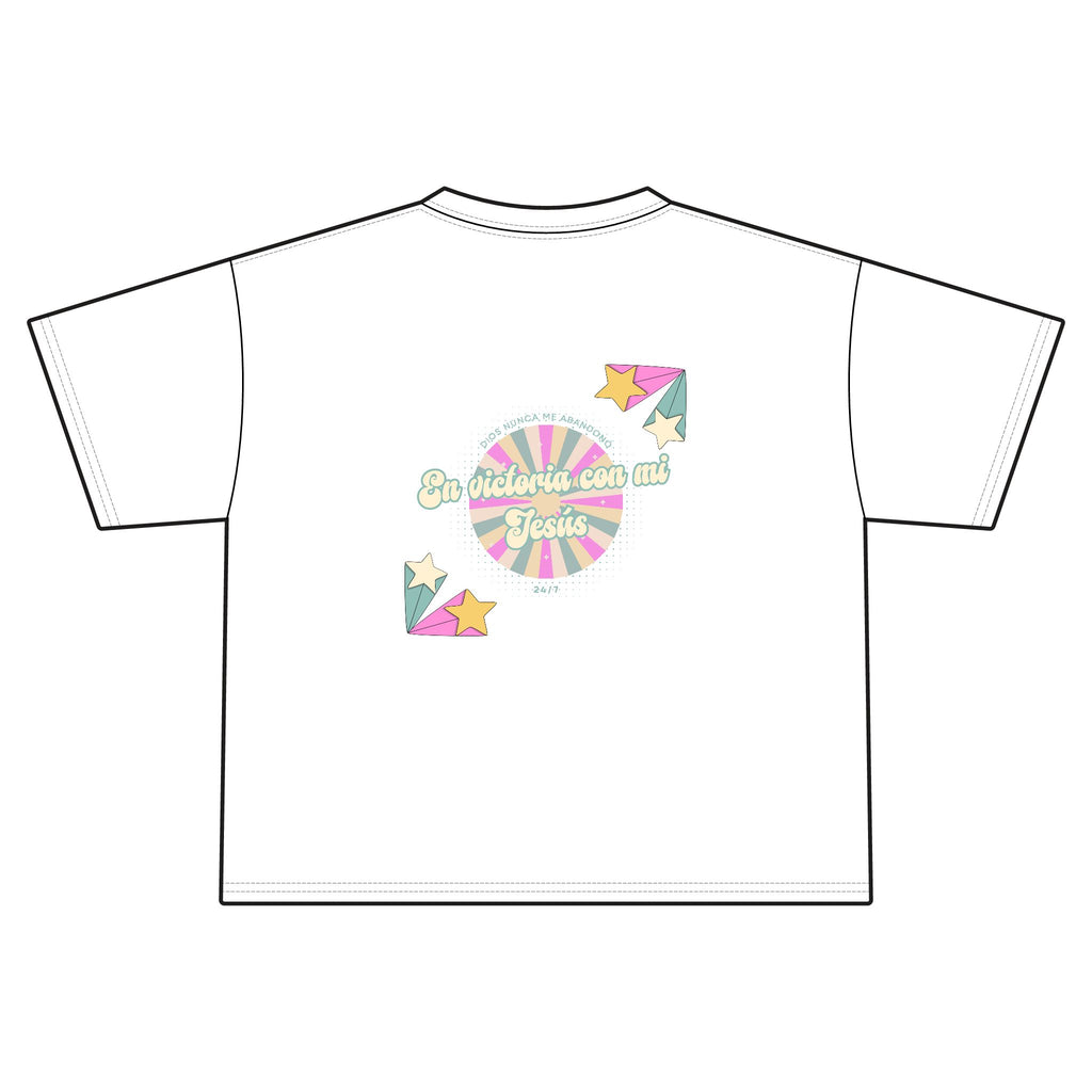 'En victoria con mi Jesús' Camisa de Mujeres- Jersey Boxy Tee