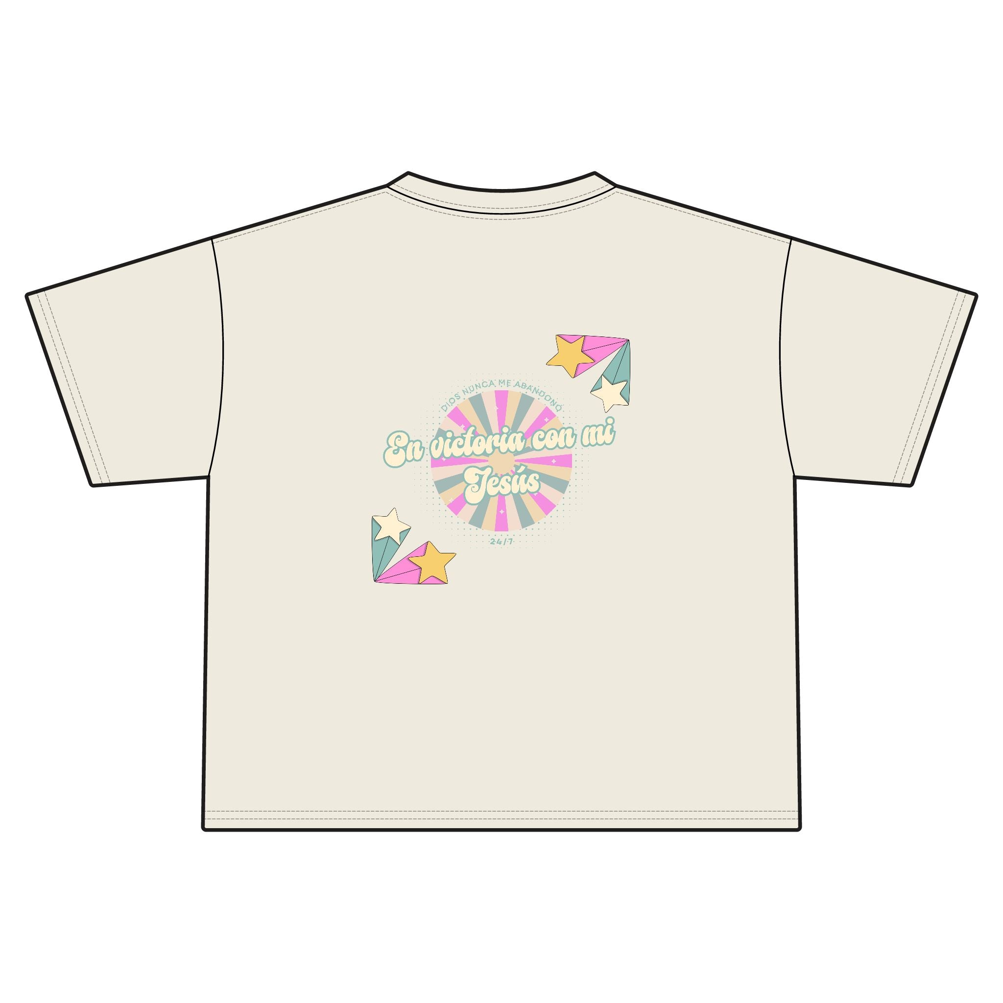 'En victoria con mi Jesús' Camisa de Mujeres- Jersey Boxy Tee