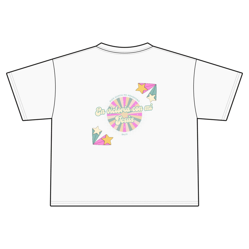 'En victoria con mi Jesús' Camisa de Mujeres- Jersey Boxy Tee