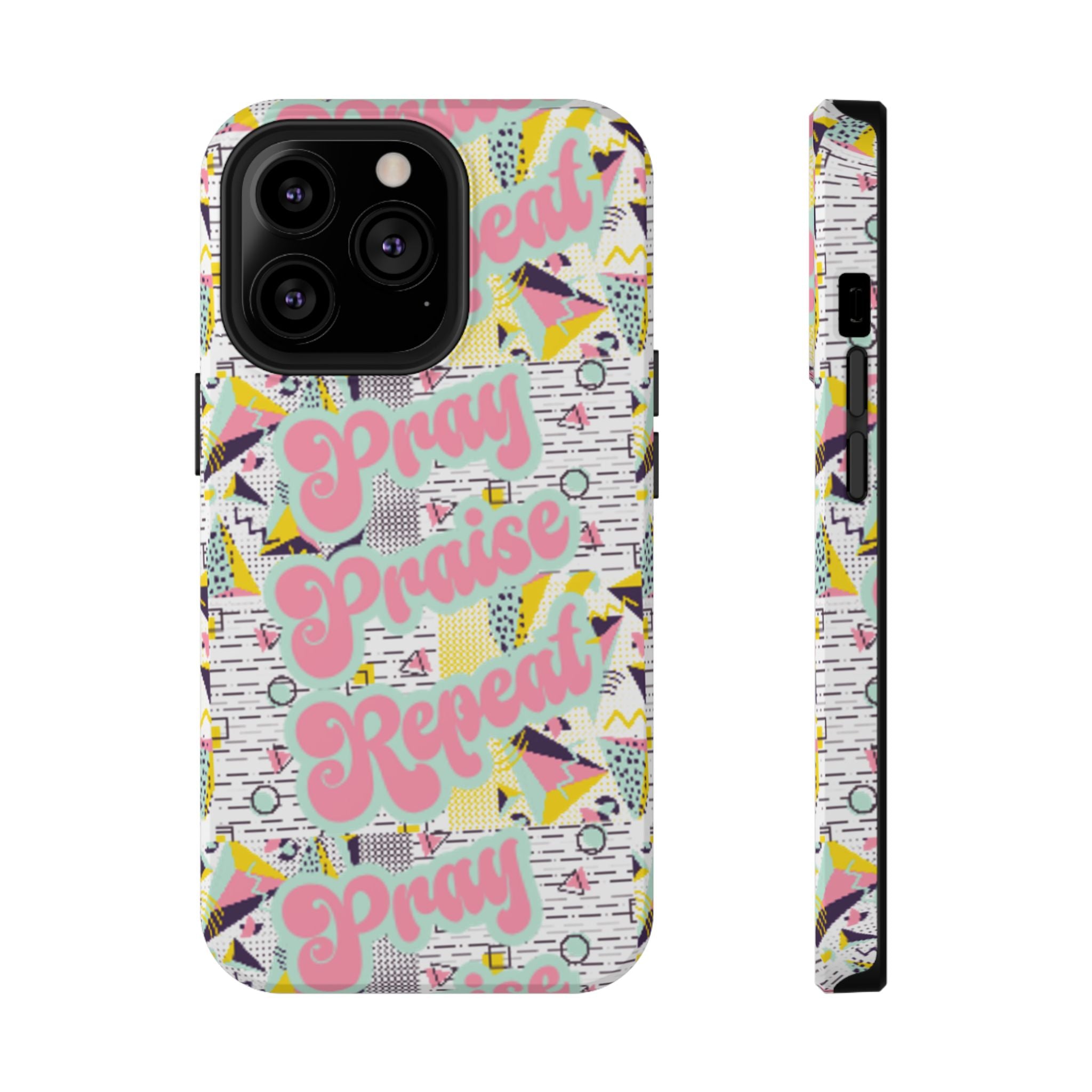 Retro Pray Praise Repeat Women's  Phone Case- Impact-Resistant Cases