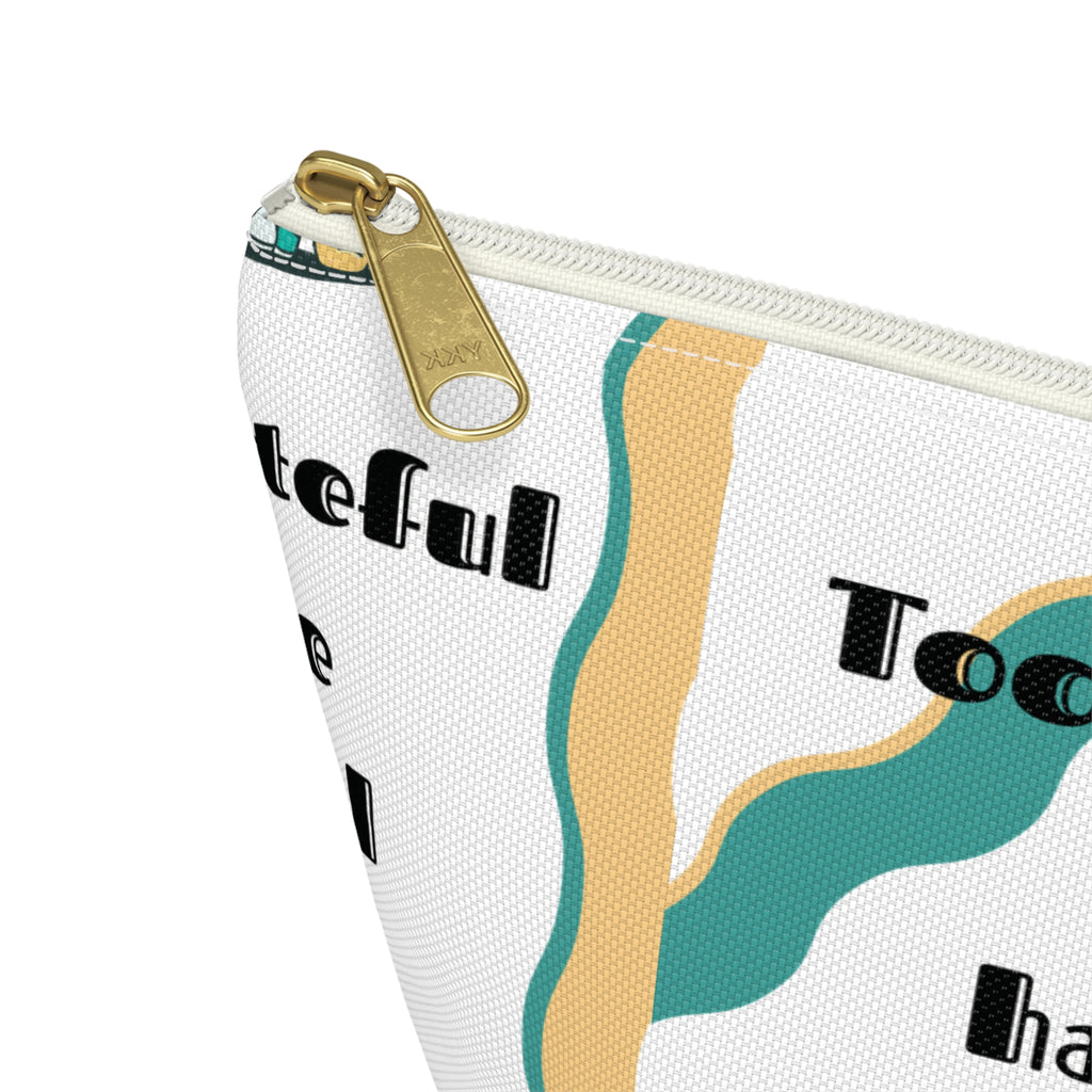 Too Grateful To Be Hateful Accessory Pouch — Retro Smiley Bag