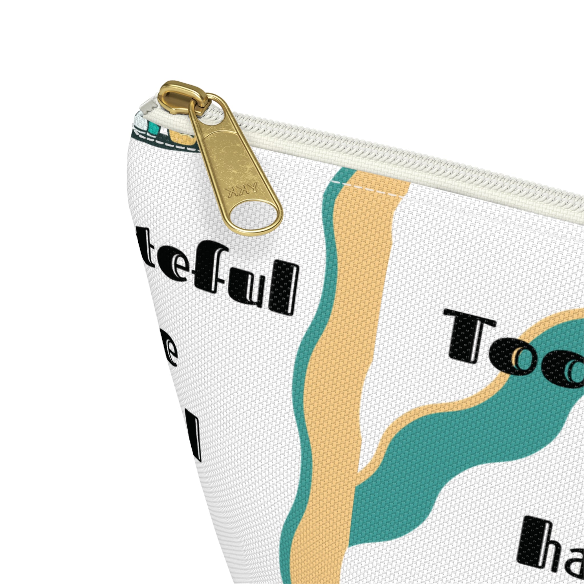 Too Grateful To Be Hateful Accessory Pouch — Retro Smiley Bag