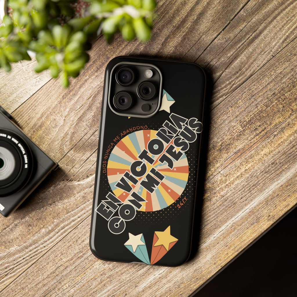 'En Victoria Con Jesús' Retro Protección de telefono