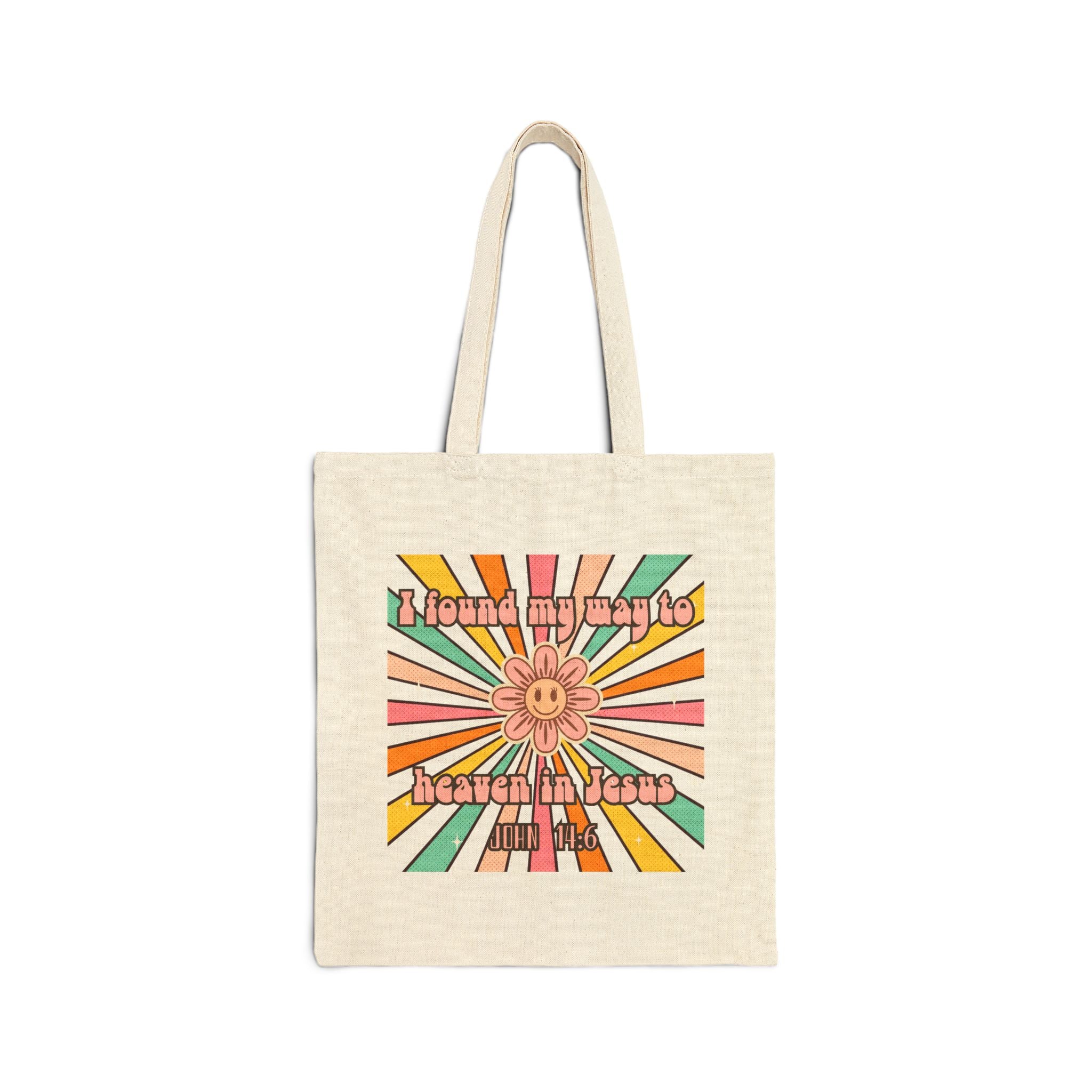 Women's John 14:6 Tote Bag — "I Found My Way to Heaven in Jesus" Canvas Shopper