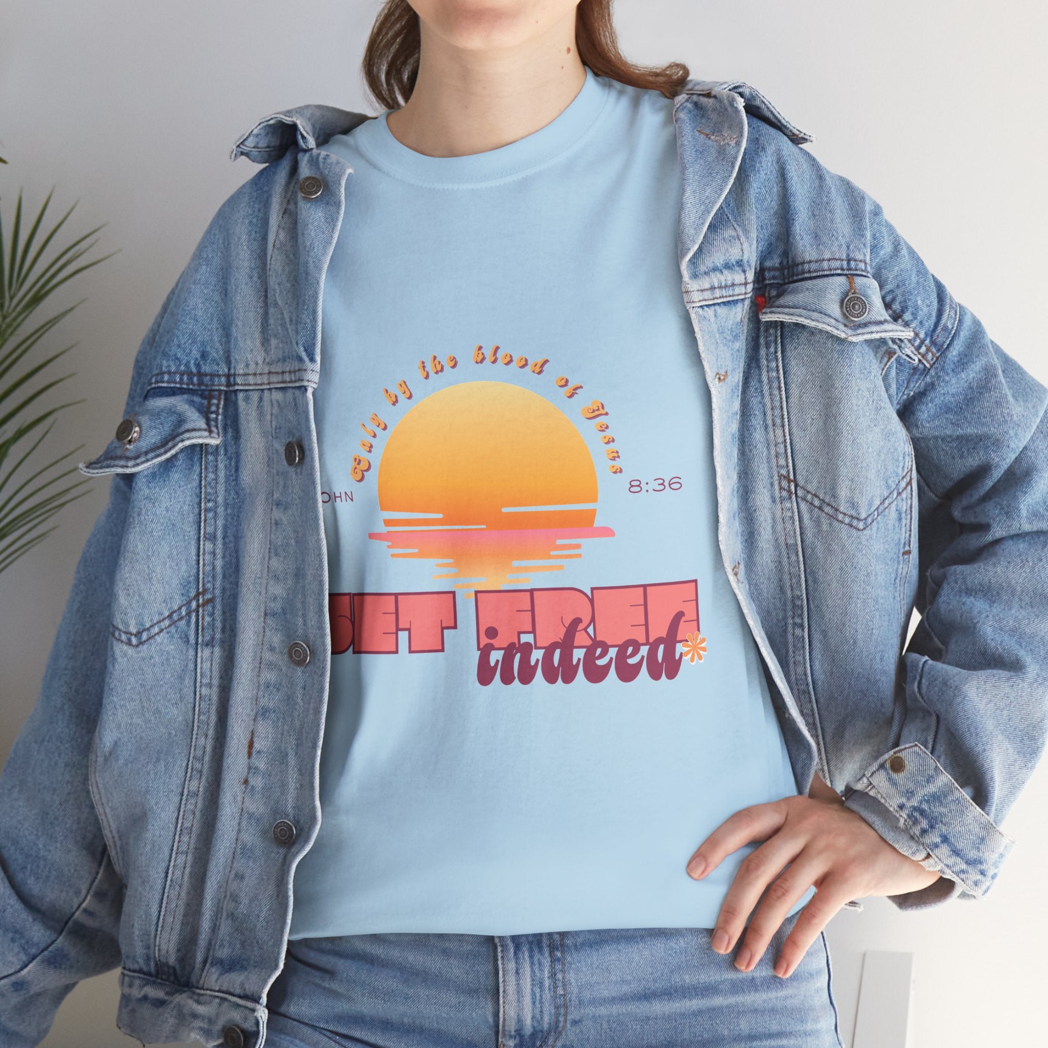 Women's 'Set free indeed' John 8:36- Heavy Cotton Tee