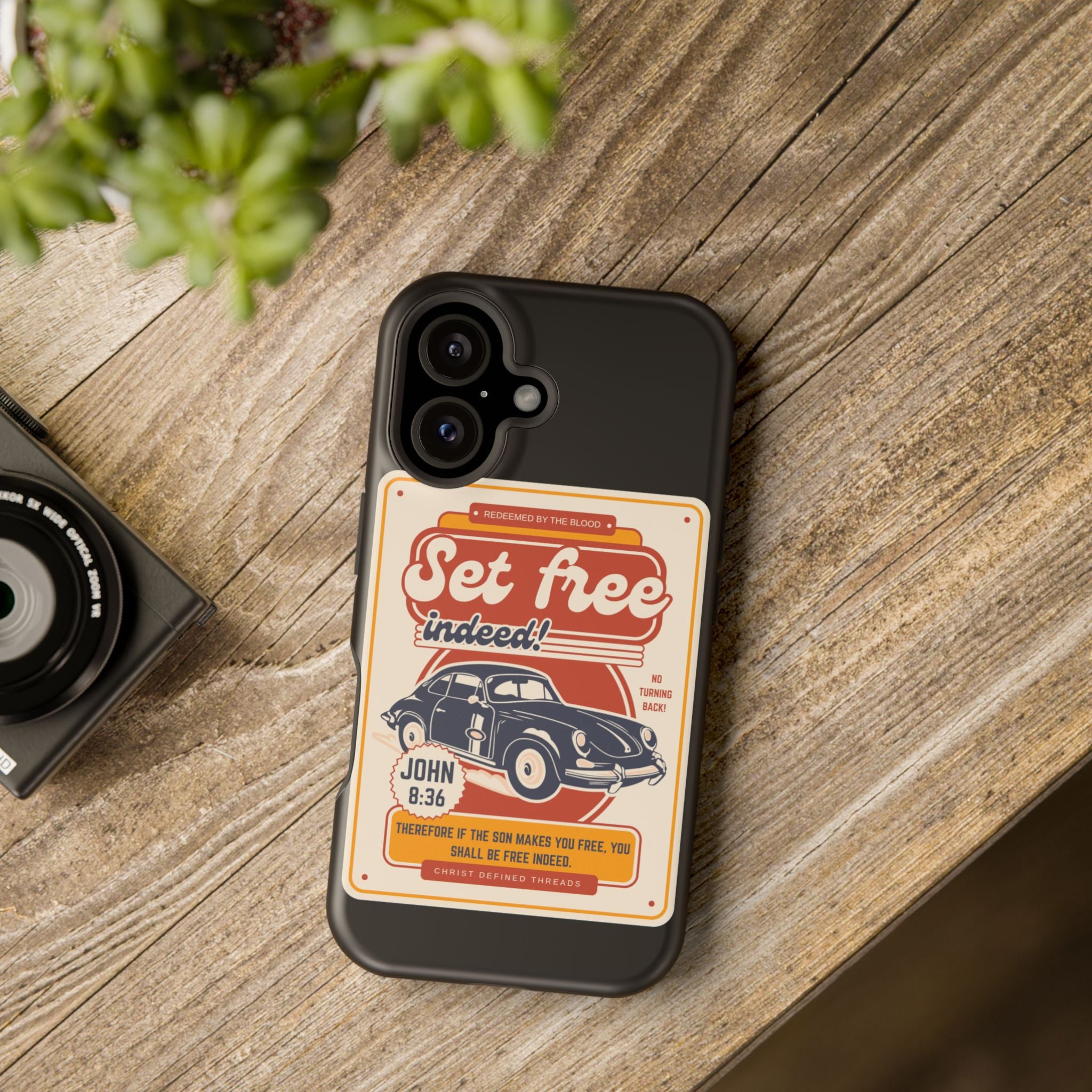 Men's 'Set free indeed' Vintage Graphic Phone Case — Magnetic Impact-Resistant