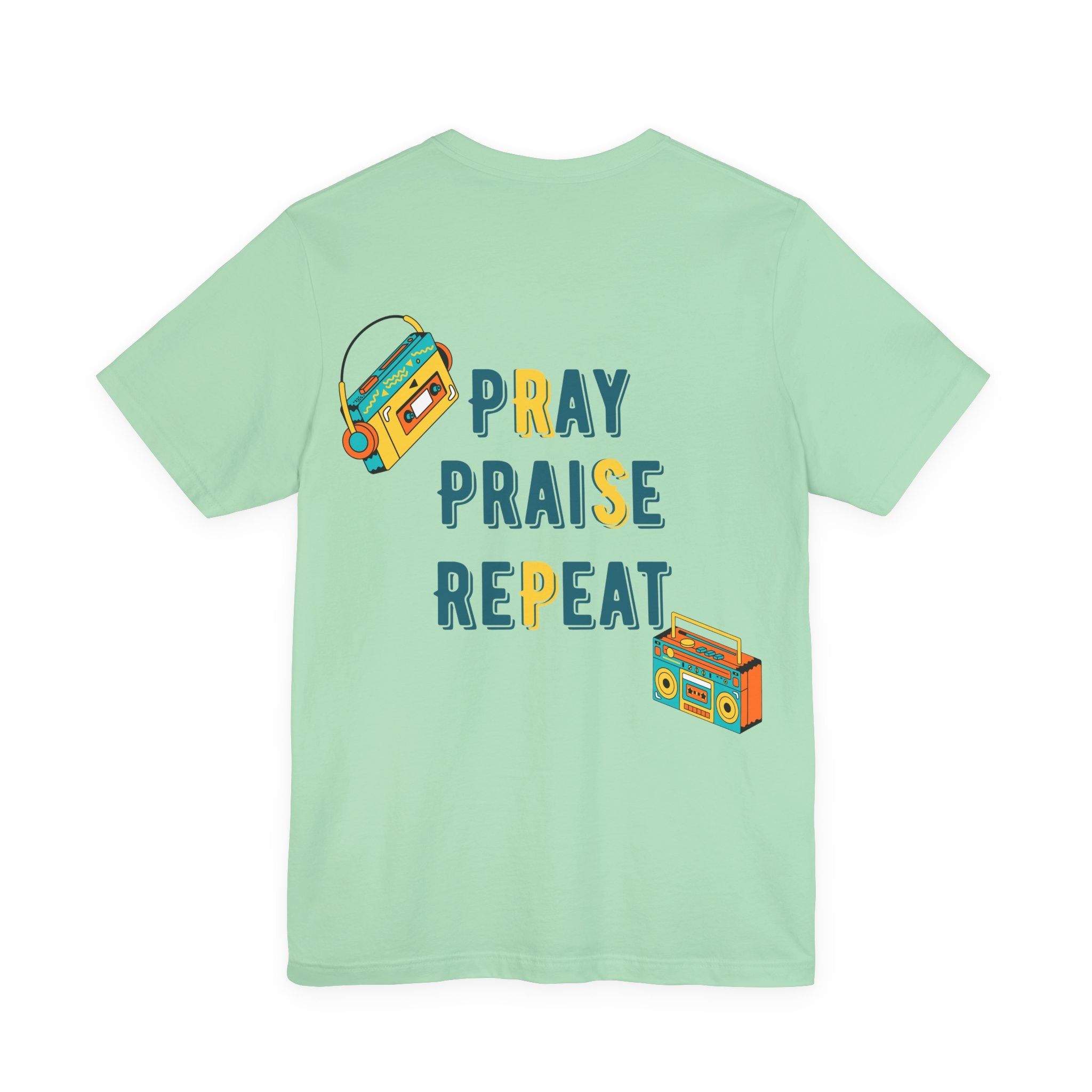 Men's Pray Praise Repeat T-Shirt — Vintage Boombox Christian Tee