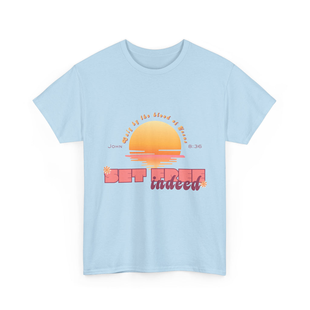 Women's 'Set free indeed' John 8:36- Heavy Cotton Tee