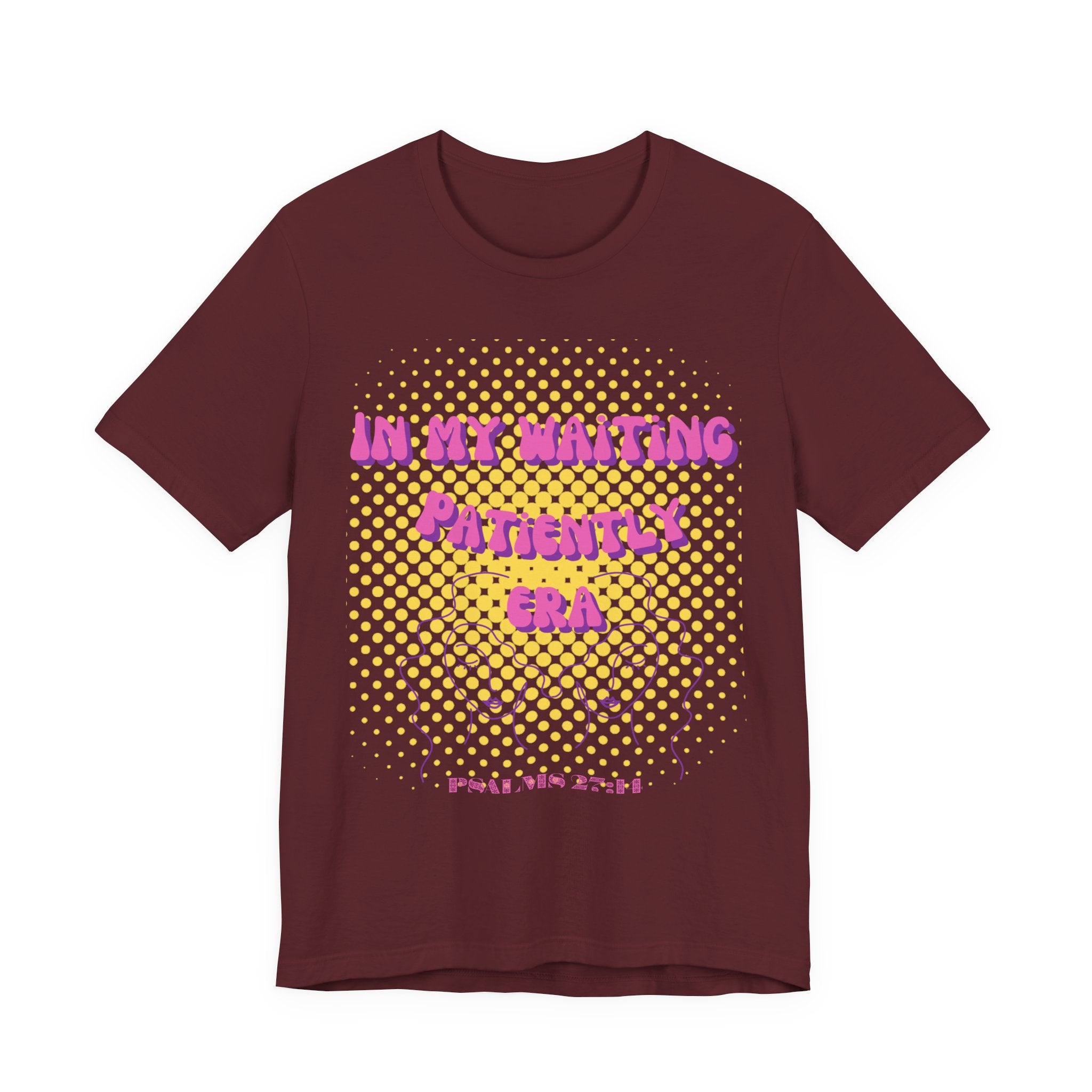 Women's 'In my Waiting Patiently Era' Tee - Yellow Graphic Jersey Short Sleeve
