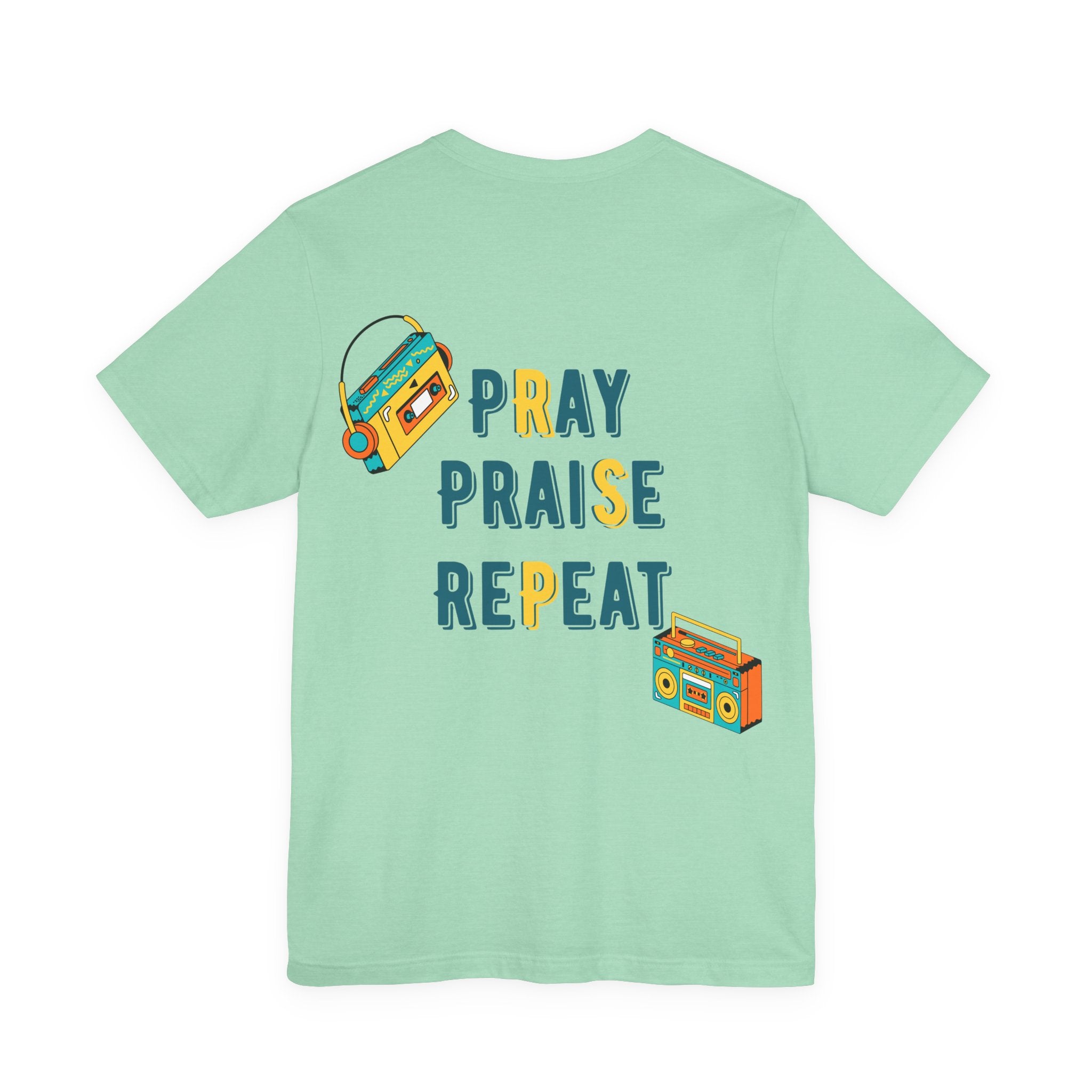 Men's Pray Praise Repeat T-Shirt — Vintage Boombox Christian Tee