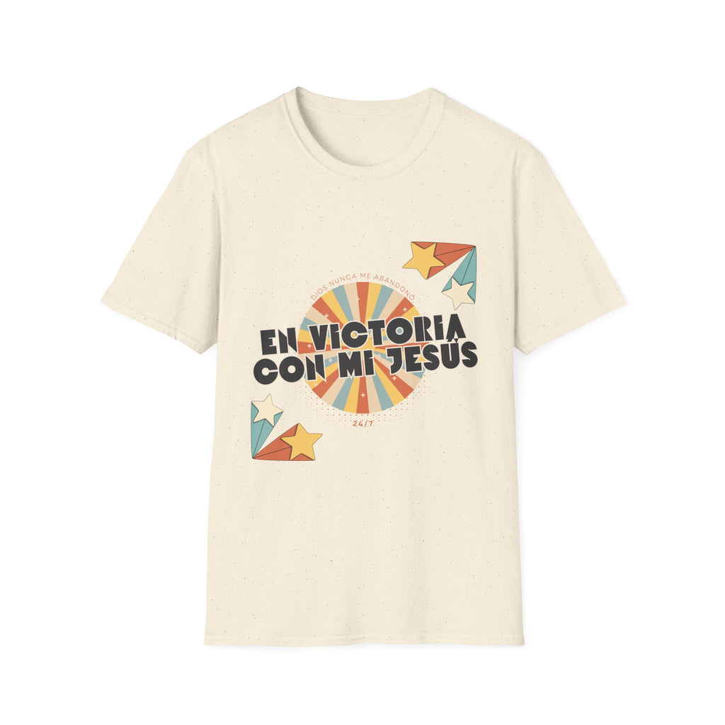 Camisa “En Victoria con mi Jesús” Varones Estilo Retro Sunrise
