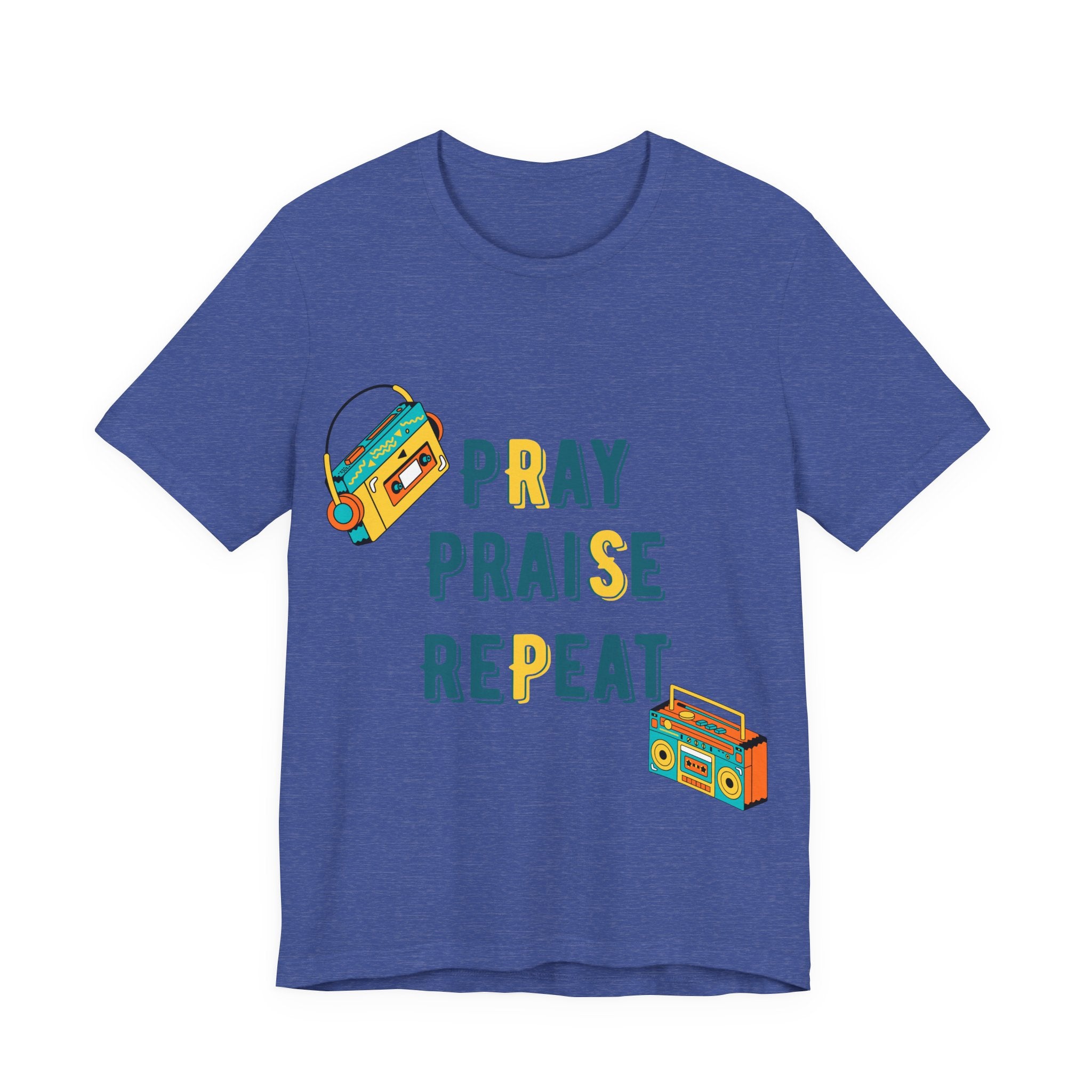 Men's Pray Praise Repeat T-Shirt — Vintage Boombox Christian Tee