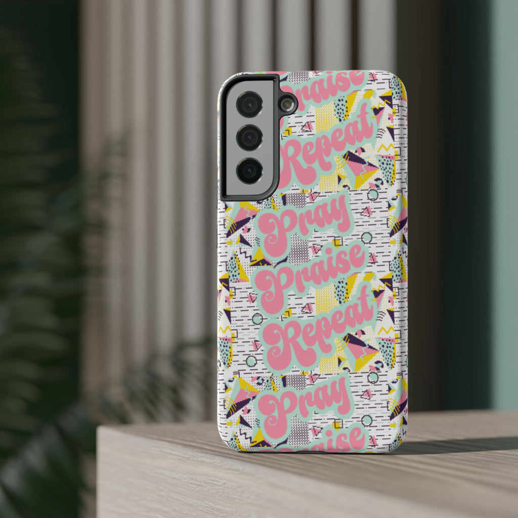 Retro Pray Praise Repeat Women's  Phone Case- Impact-Resistant Cases