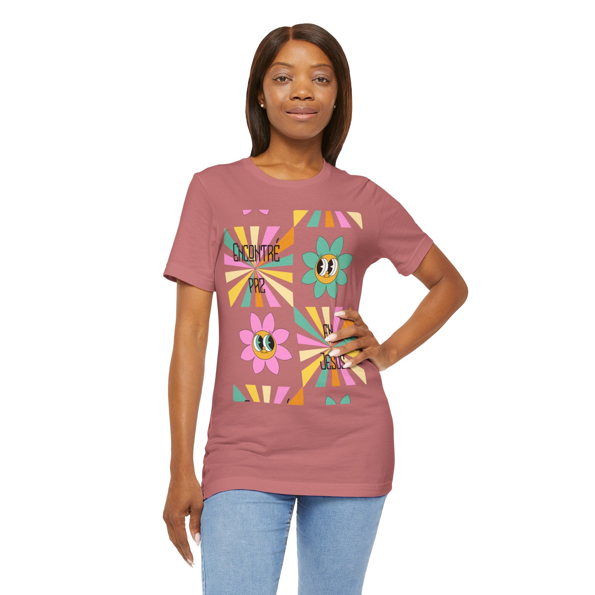 Woman's Spanish "Encontré paz en Jesús"- Camisa Retro Español