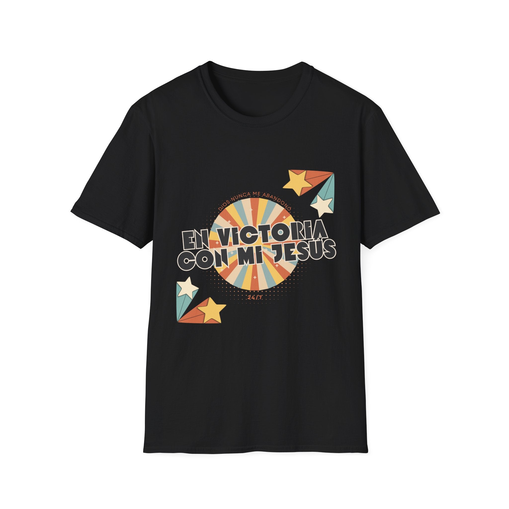 Camisa “En Victoria con mi Jesús” Varones Estilo Retro Sunrise