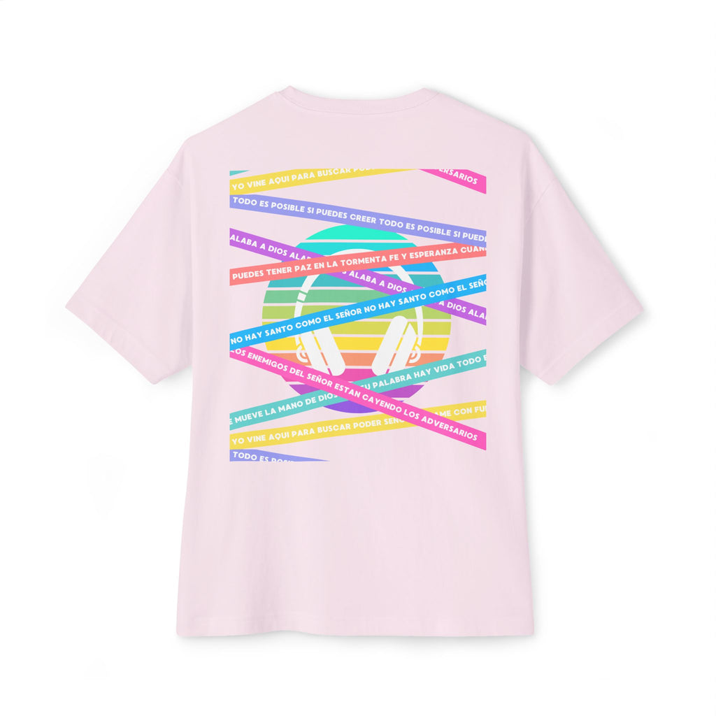 Woman's Spanish Music Tee (Música Cristiana letras)— Oversized Boxy with Colors