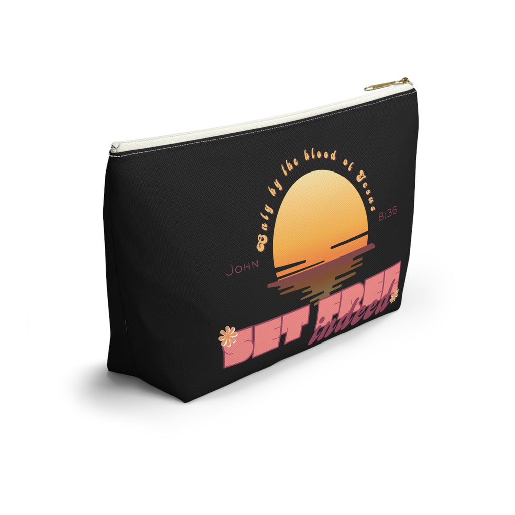 Women's 'Set free indeed'  — Sunset Accessory Pouch