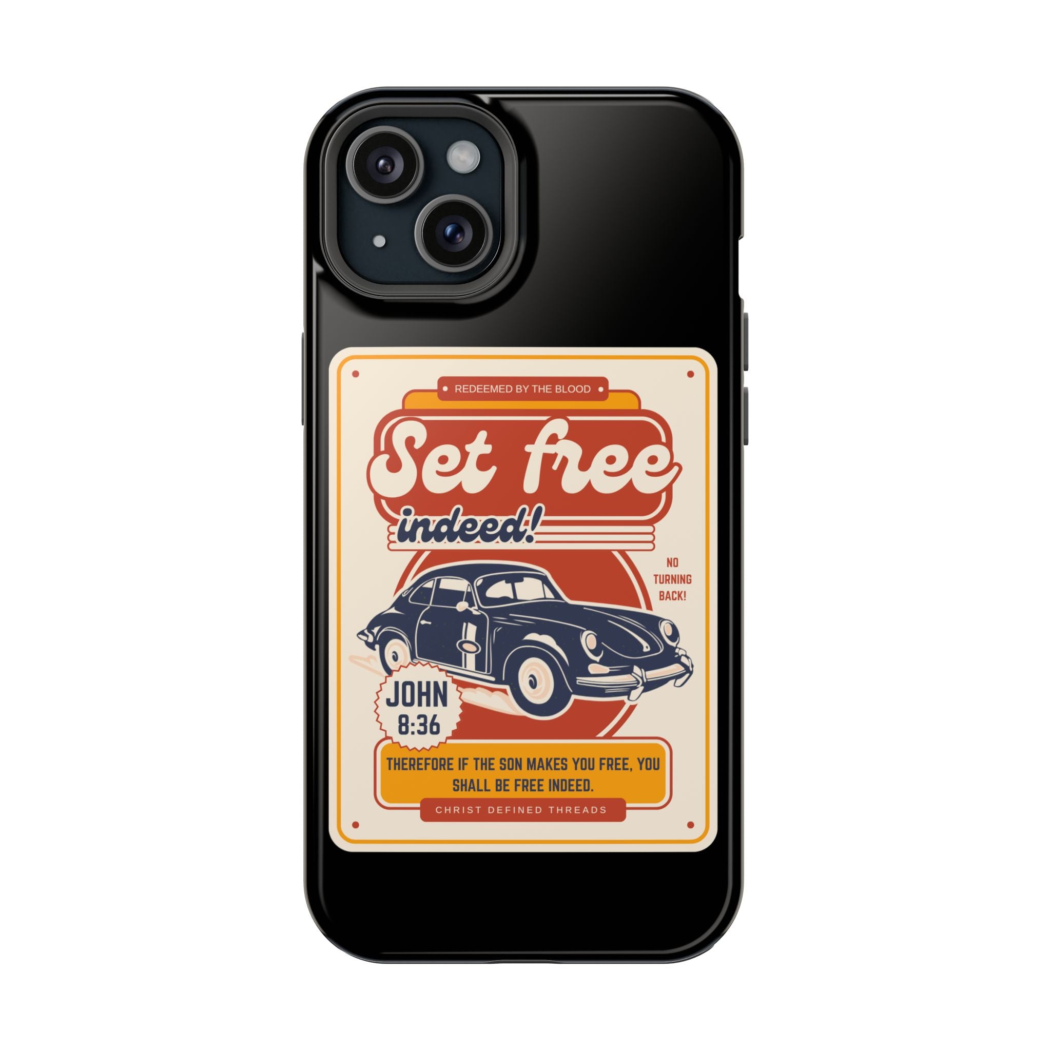 Men's 'Set free indeed' Vintage Graphic Phone Case — Magnetic Impact-Resistant