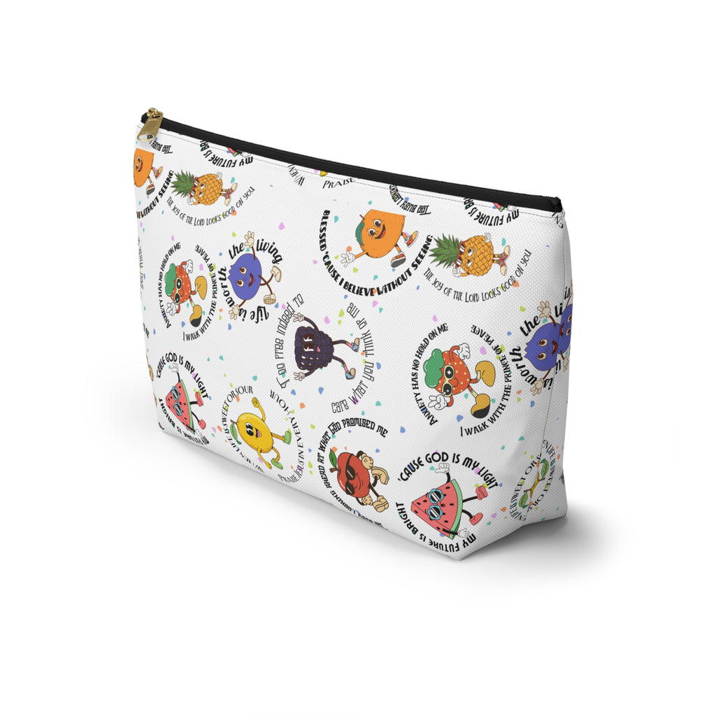 Fruitful Quotes Accessory Pouch — T-Bottom Bag