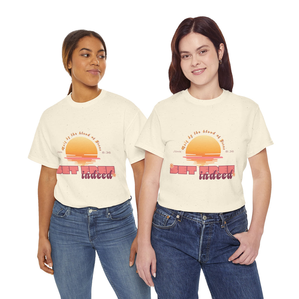 Women's 'Set free indeed' John 8:36- Heavy Cotton Tee