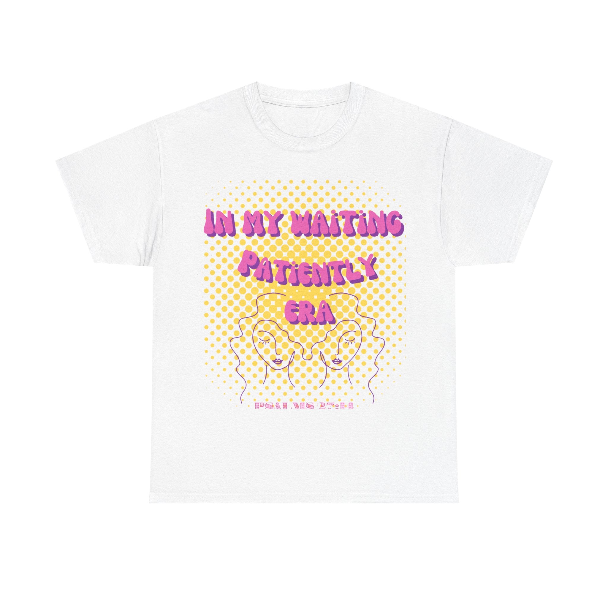 Women's 'In my Waiting Patiently Era' Tee - Yellow Graphic Jersey Short Sleeve