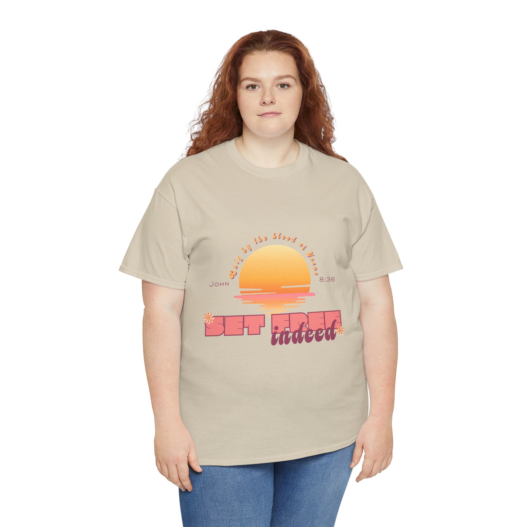 Women's 'Set free indeed' John 8:36- Heavy Cotton Tee