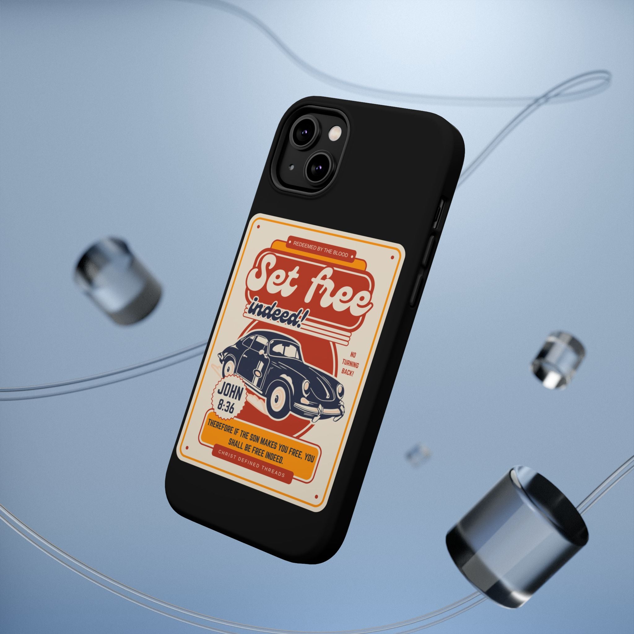 Men's 'Set free indeed' Vintage Graphic Phone Case — Magnetic Impact-Resistant