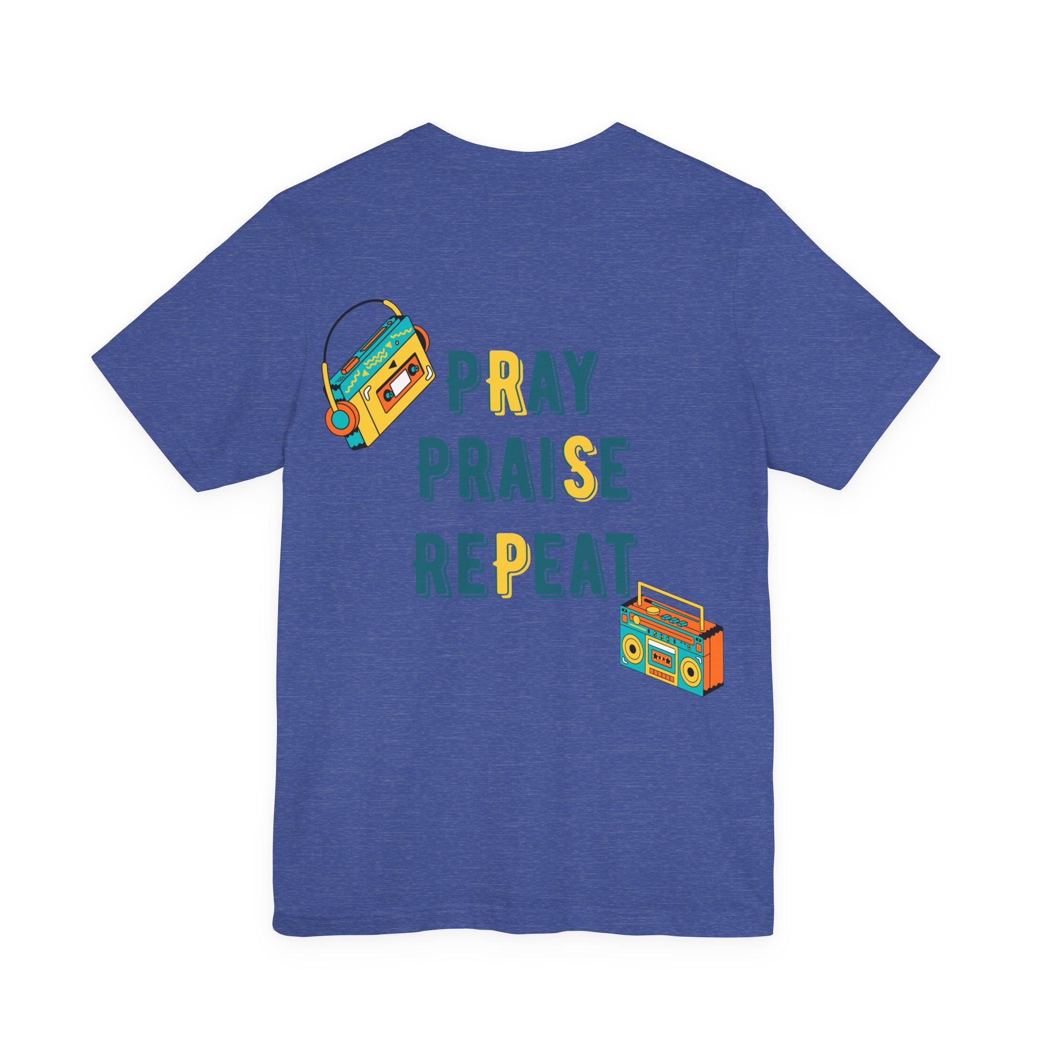 Men's Pray Praise Repeat T-Shirt — Vintage Boombox Christian Tee