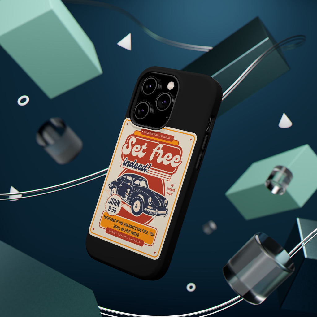 Men's 'Set free indeed' Vintage Graphic Phone Case — Magnetic Impact-Resistant