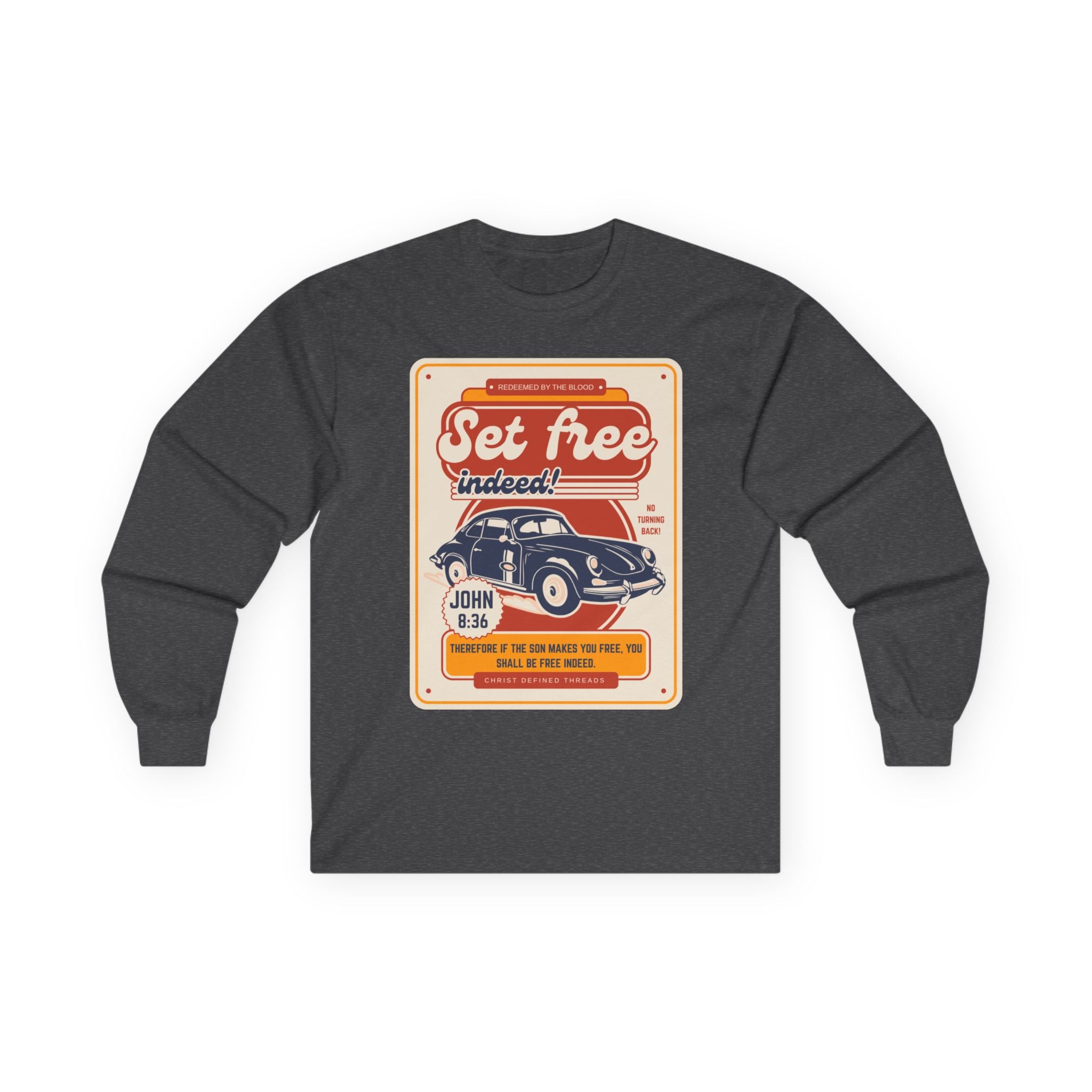 Men's 'Set free indeed' - Ultra Cotton Long Sleeve Tee