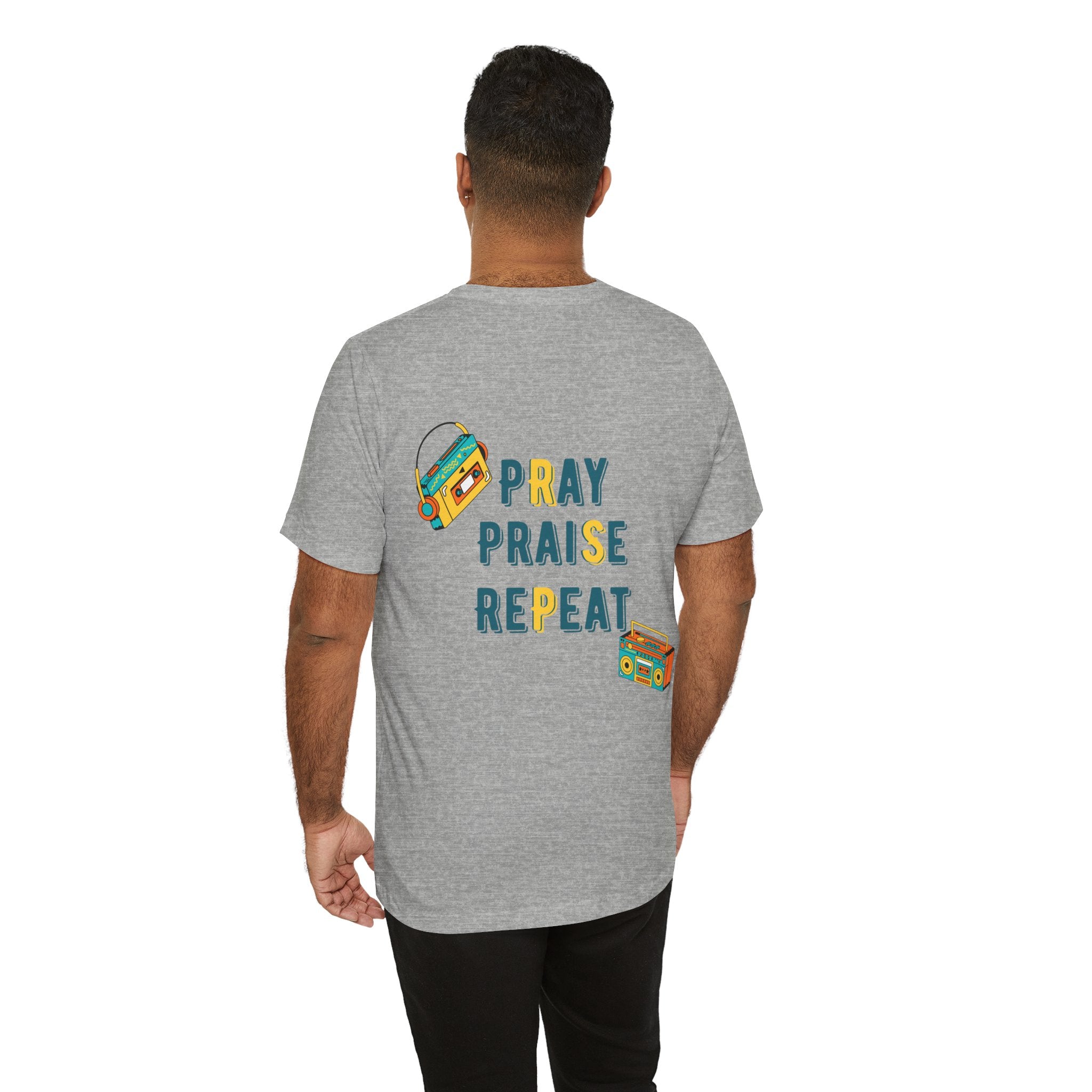 Pray Praise Repeat T-Shirt — Vintage Boombox Christian Tee