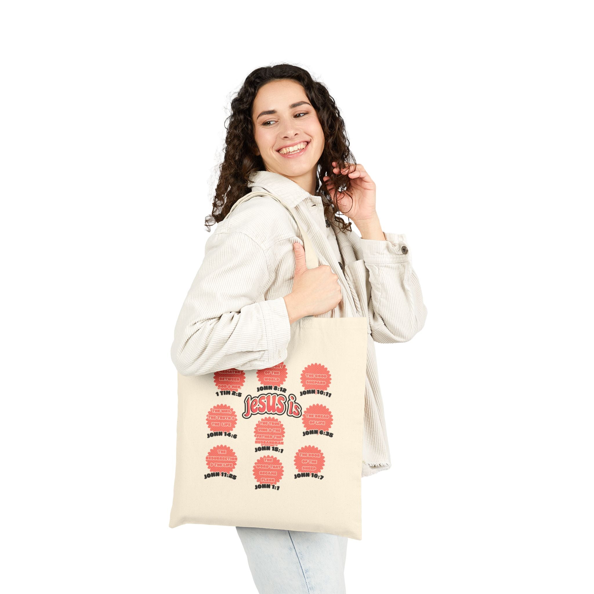 Women's Tote Bag — "Jesus Is" Inspirational Christian Everyday Tote