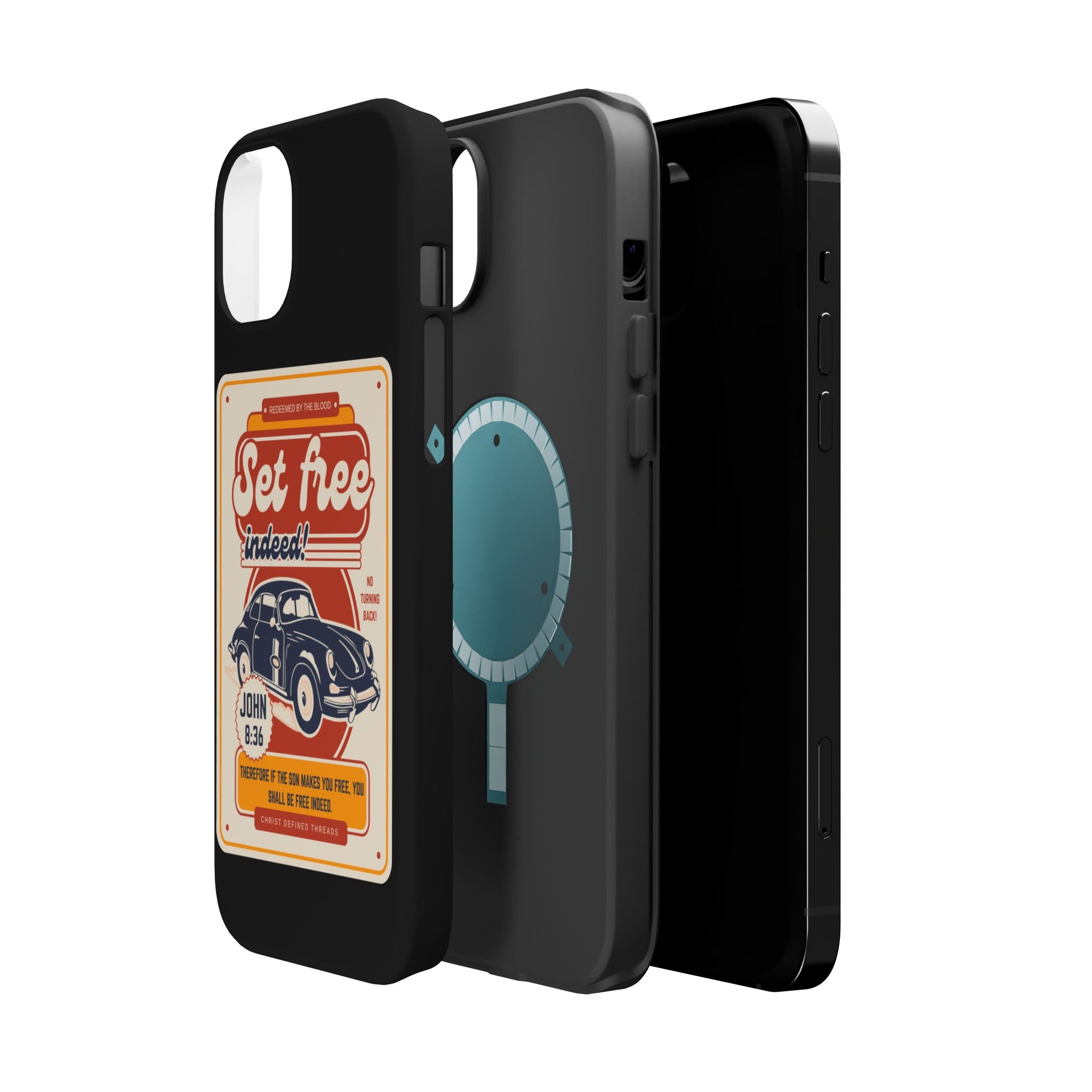 Men's 'Set free indeed' Vintage Graphic Phone Case — Magnetic Impact-Resistant