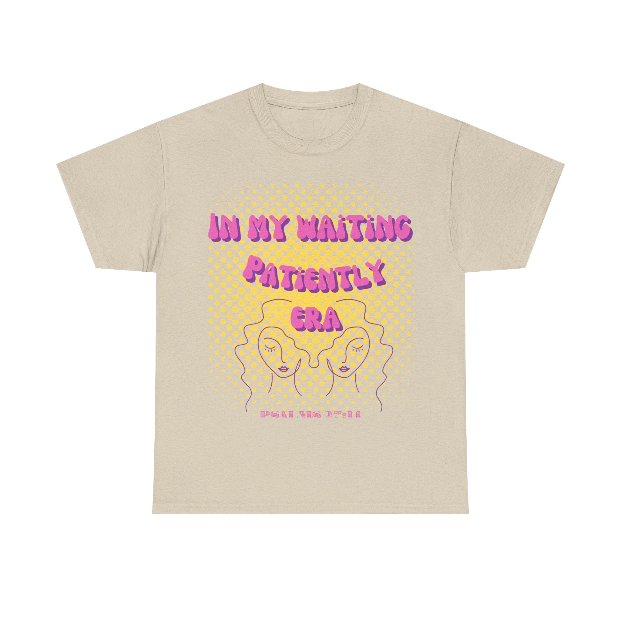 Women's 'In my Waiting Patiently Era' Tee - Yellow Graphic Jersey Short Sleeve