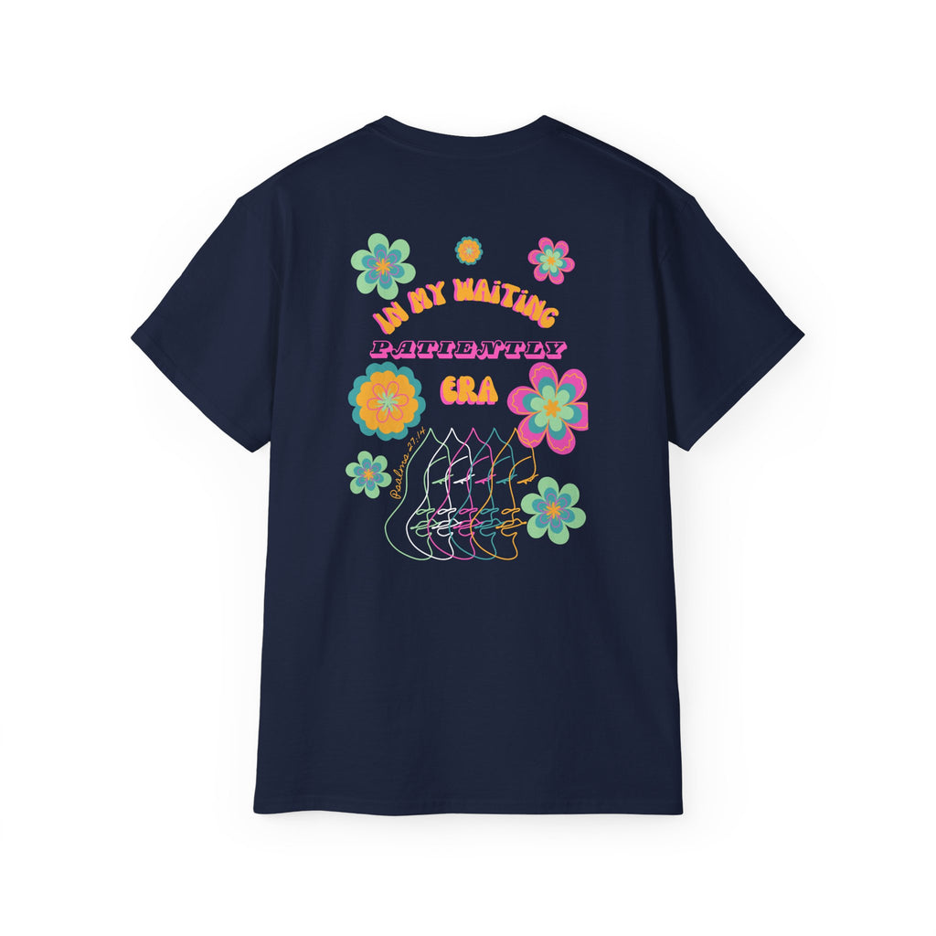 Retro Floral "In My Waiting Patiently Era" Ladies' V-Neck T-Shirt