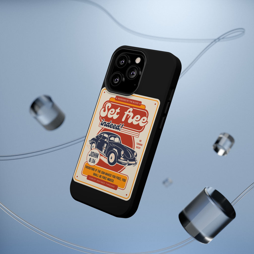 Men's 'Set free indeed' Vintage Graphic Phone Case — Magnetic Impact-Resistant