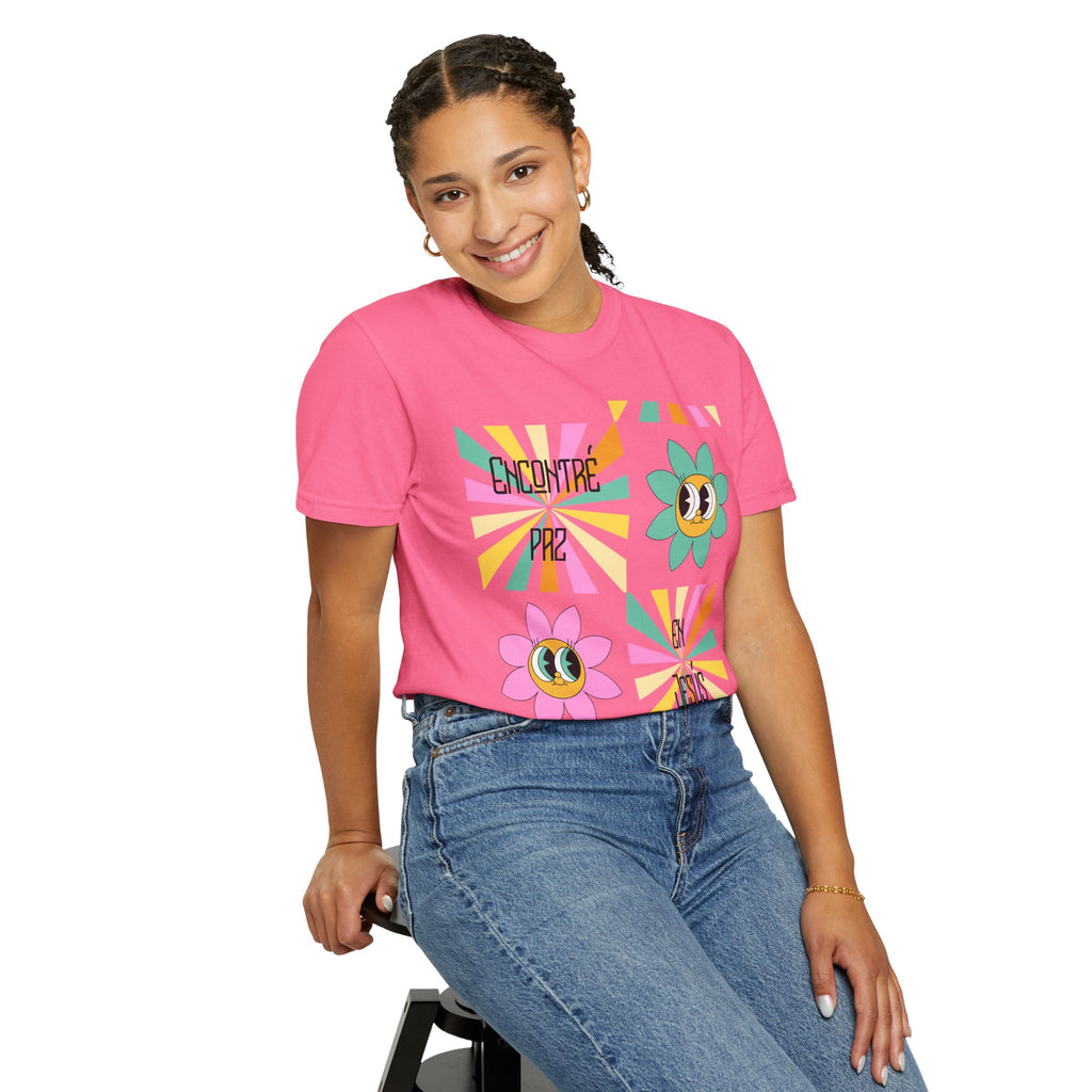 Woman's Spanish "Encontré paz en Jesús"- Camisa Retro Español
