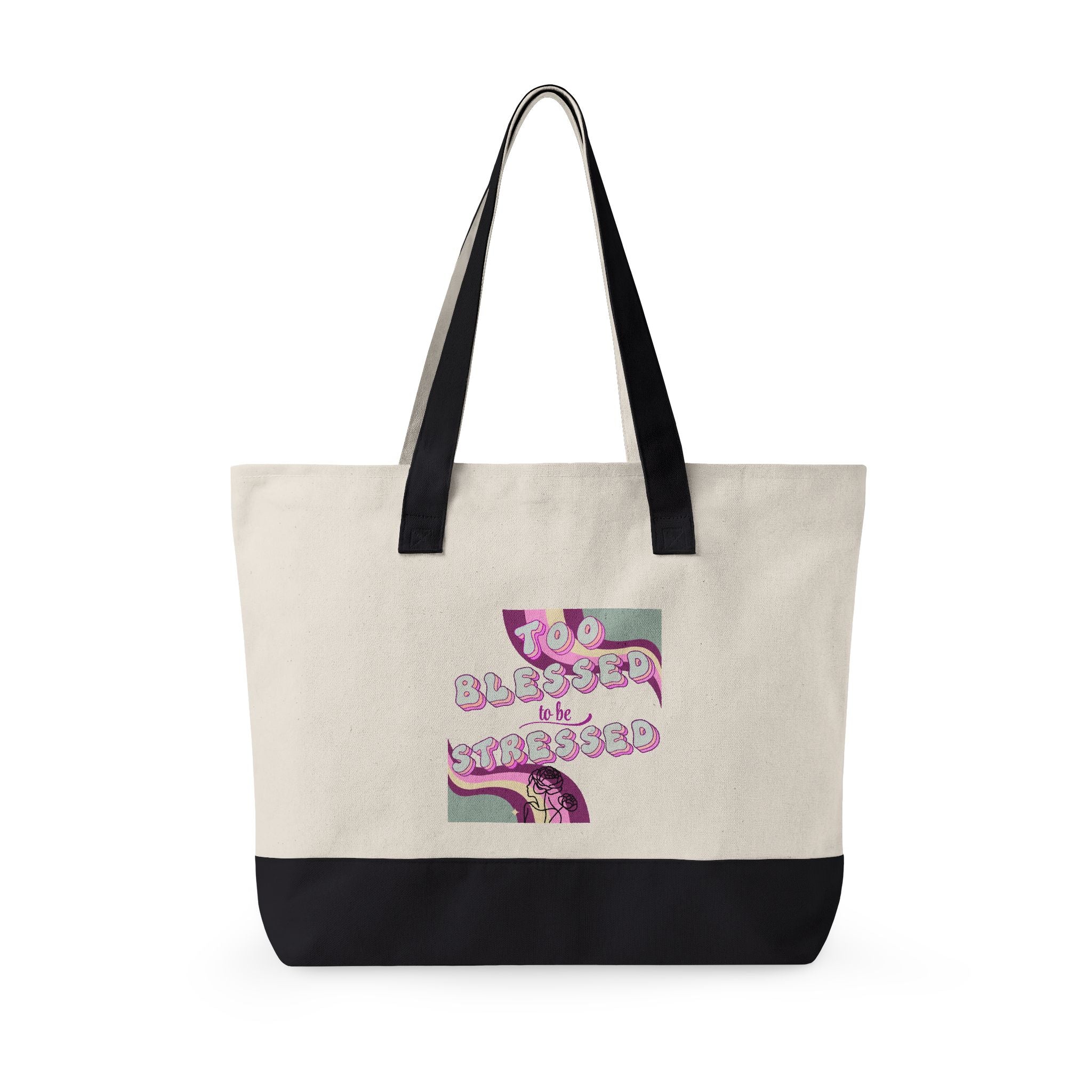 'Too blessed' Tote Bag — Retro Pink Design