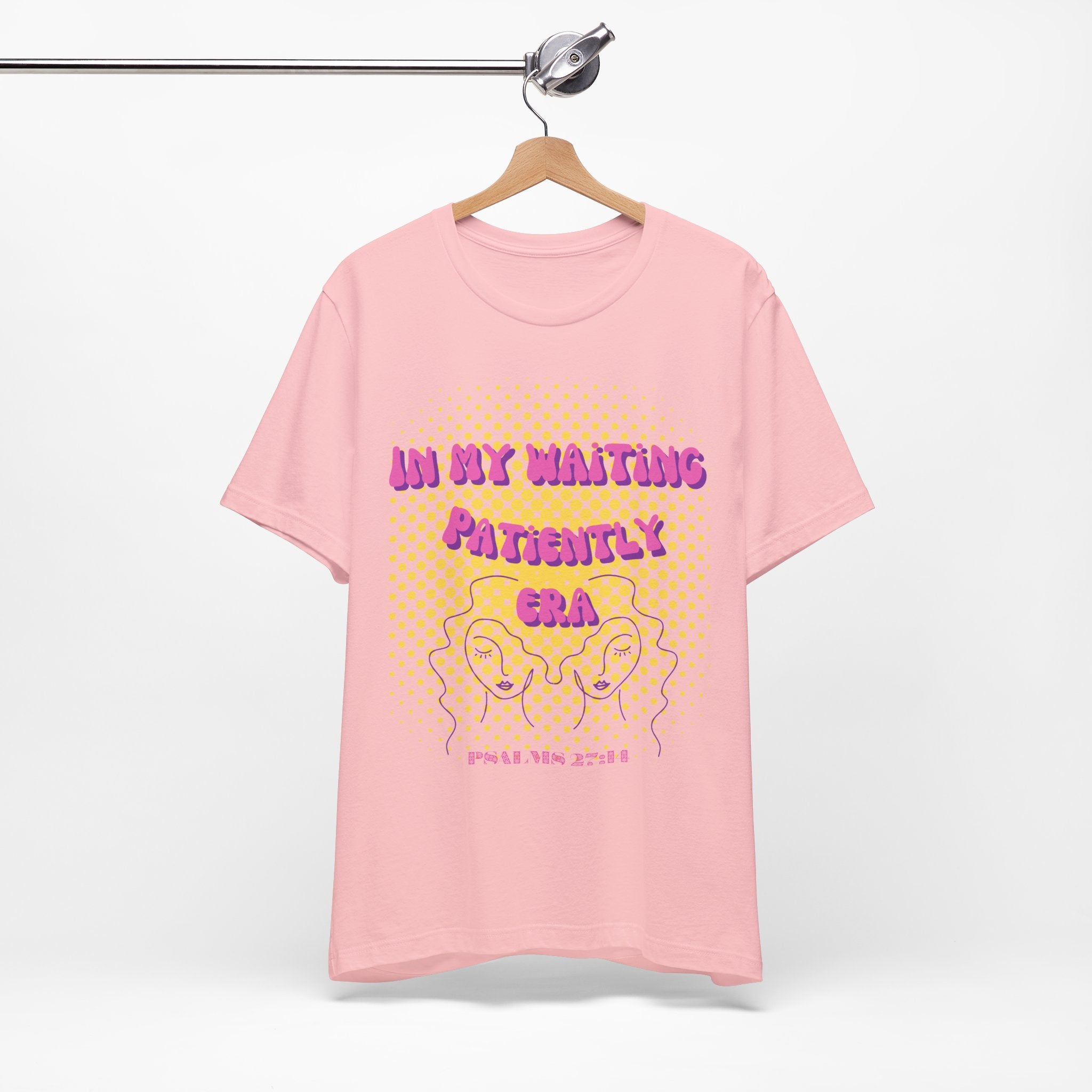 Women's 'In my Waiting Patiently Era' Tee - Yellow Graphic Jersey Short Sleeve